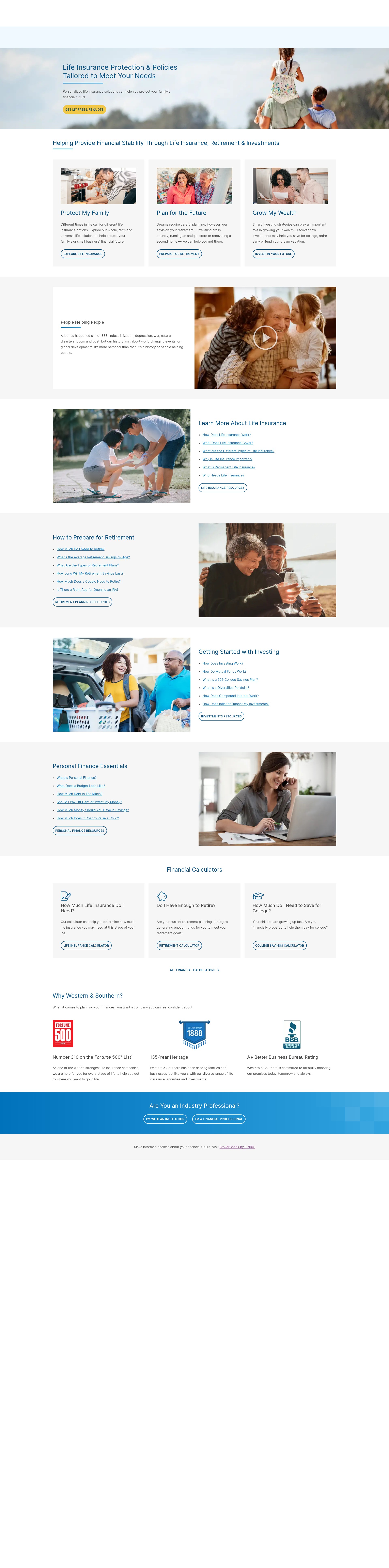 Screenshot of www.westernsouthern.com