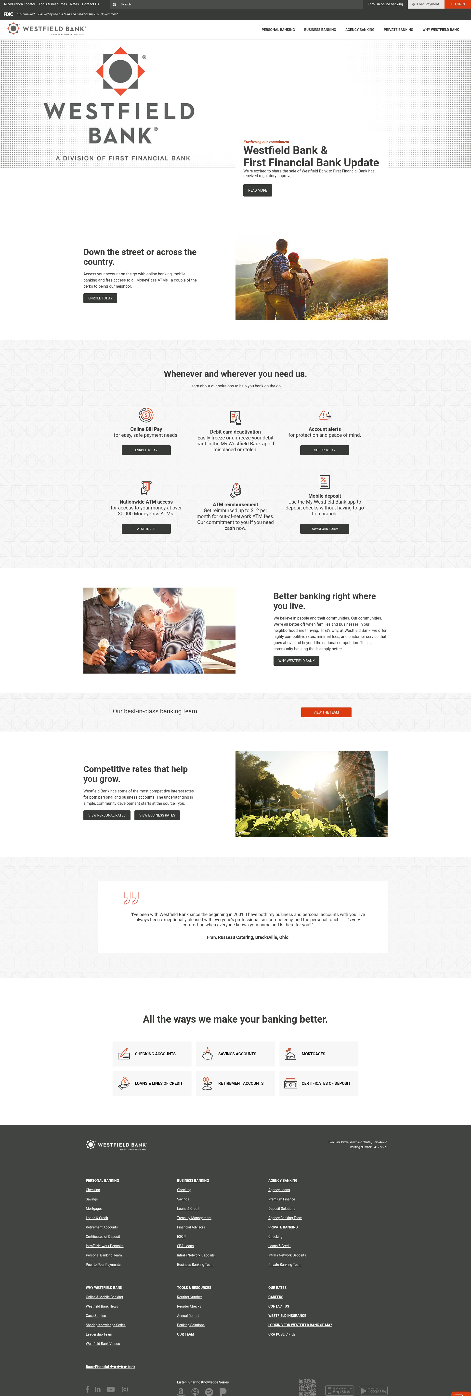 Screenshot of www.westfield-bank.com