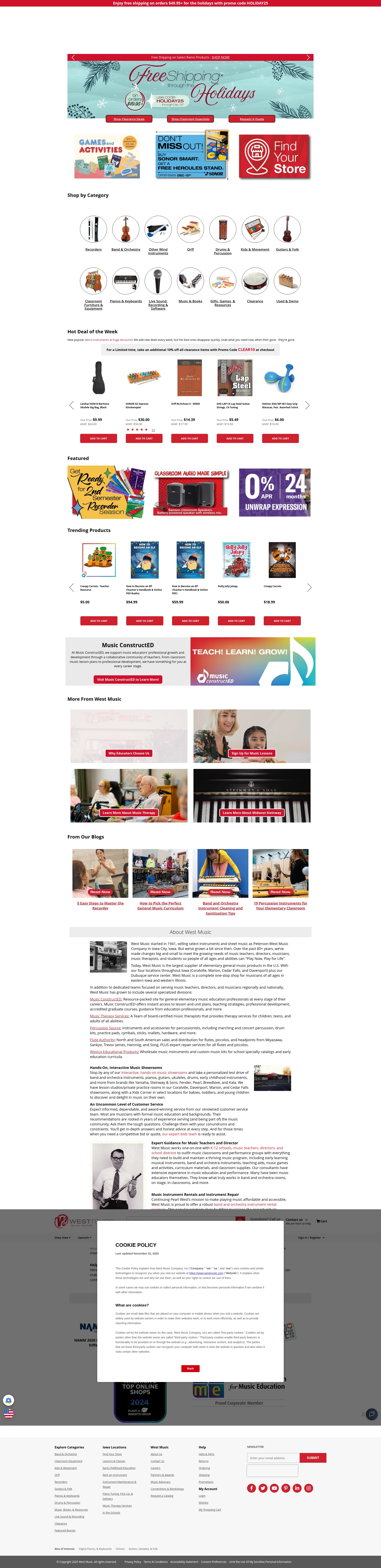 Screenshot of www.westmusic.com