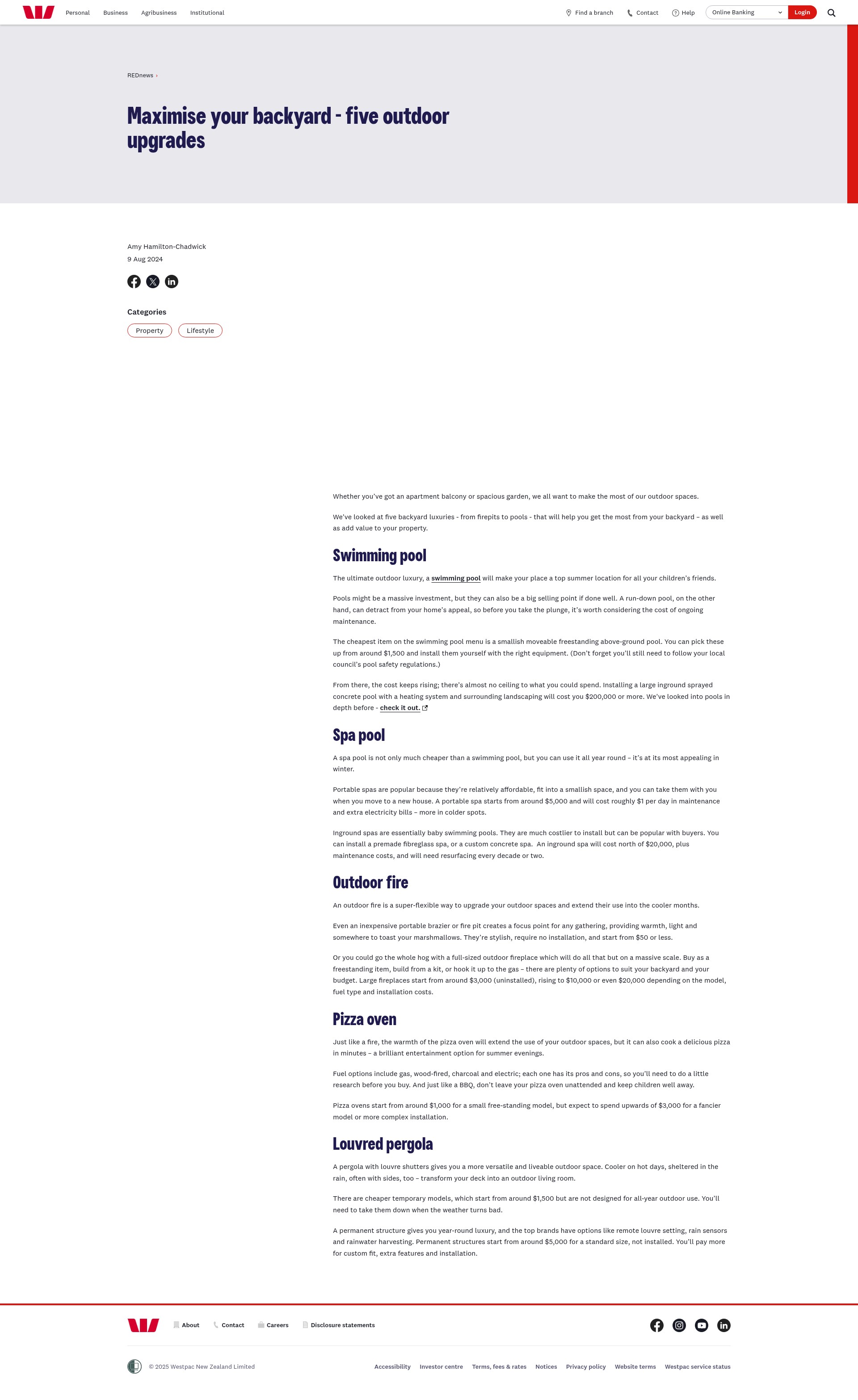 Screenshot of www.westpac.co.nz