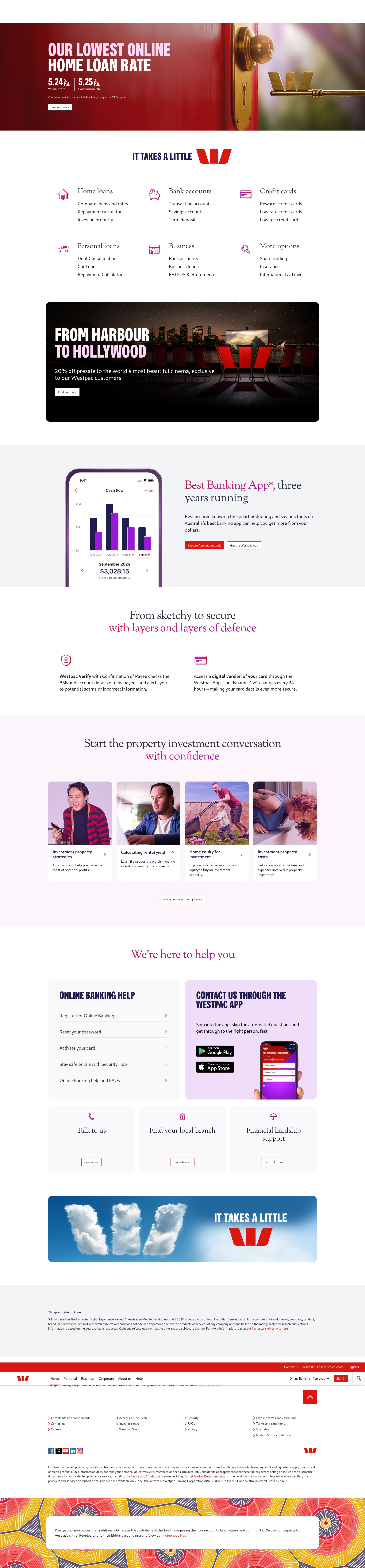 Screenshot of www.westpac.com.au