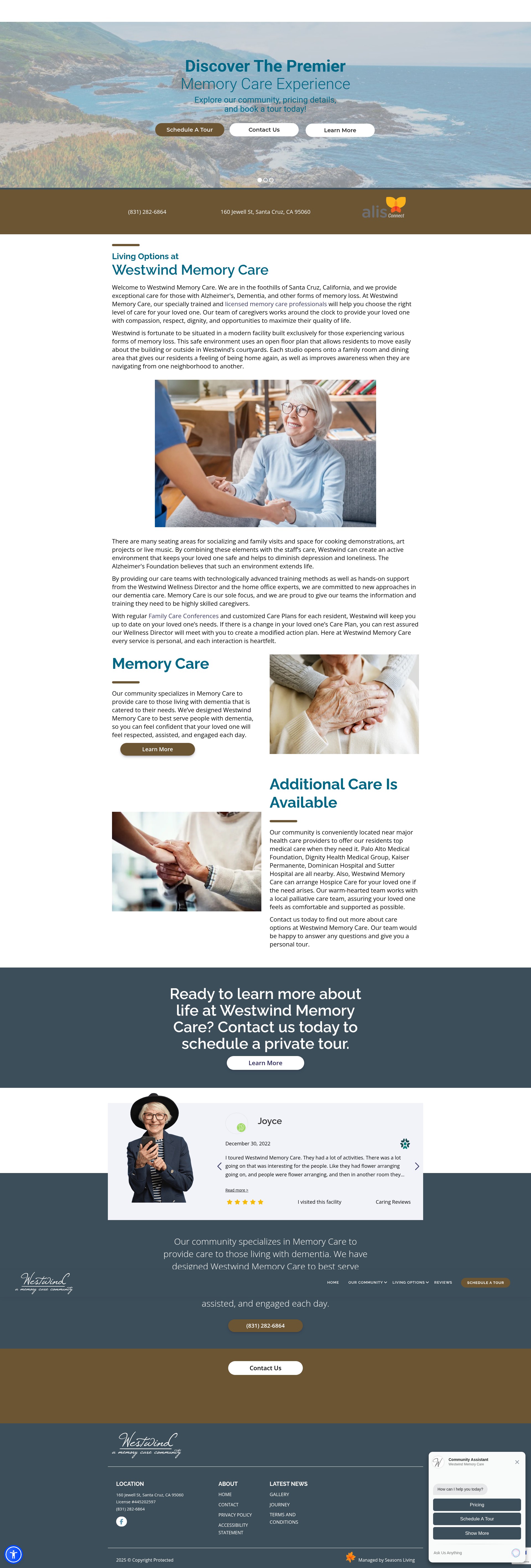 Screenshot of www.westwindmemorycare.com