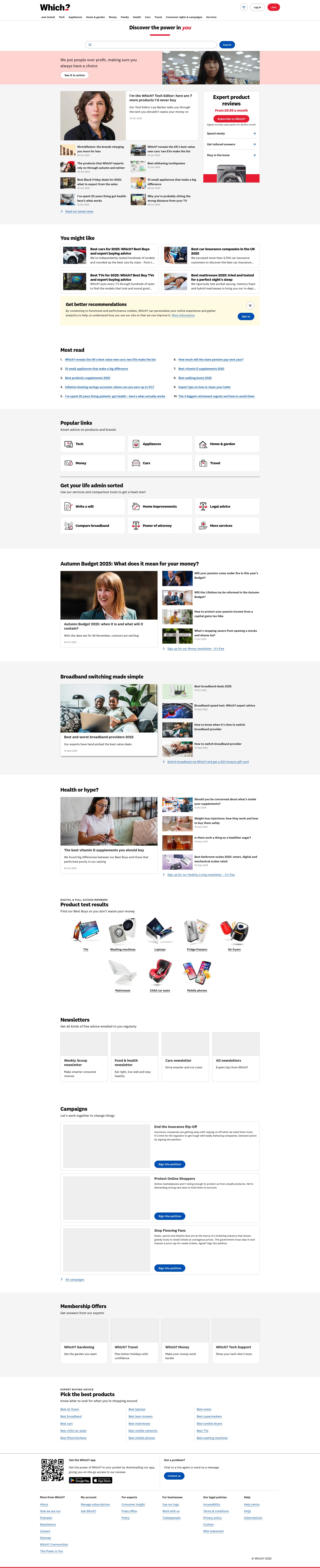 Screenshot of www.which.co.uk