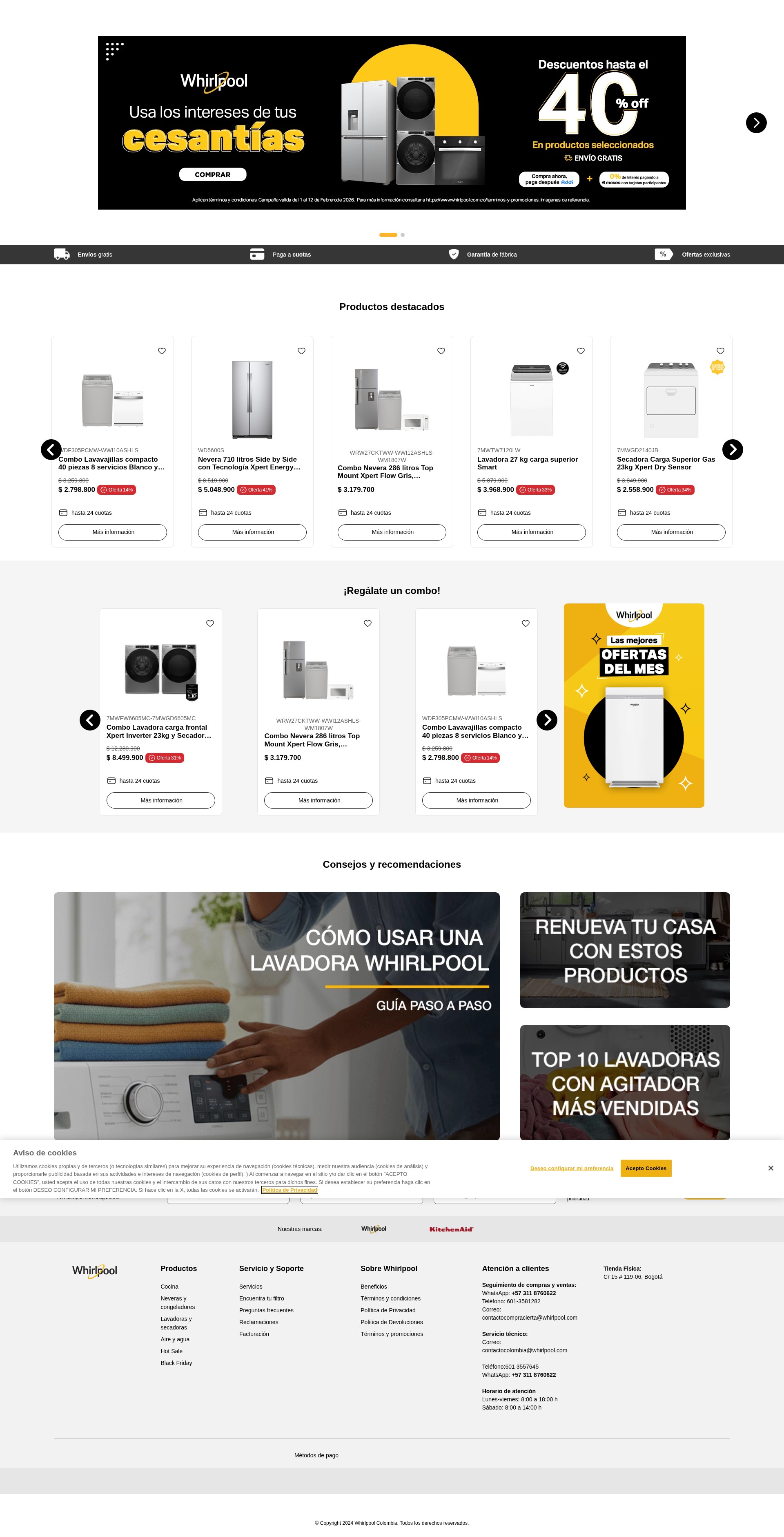 Screenshot of www.whirlpool.com.co