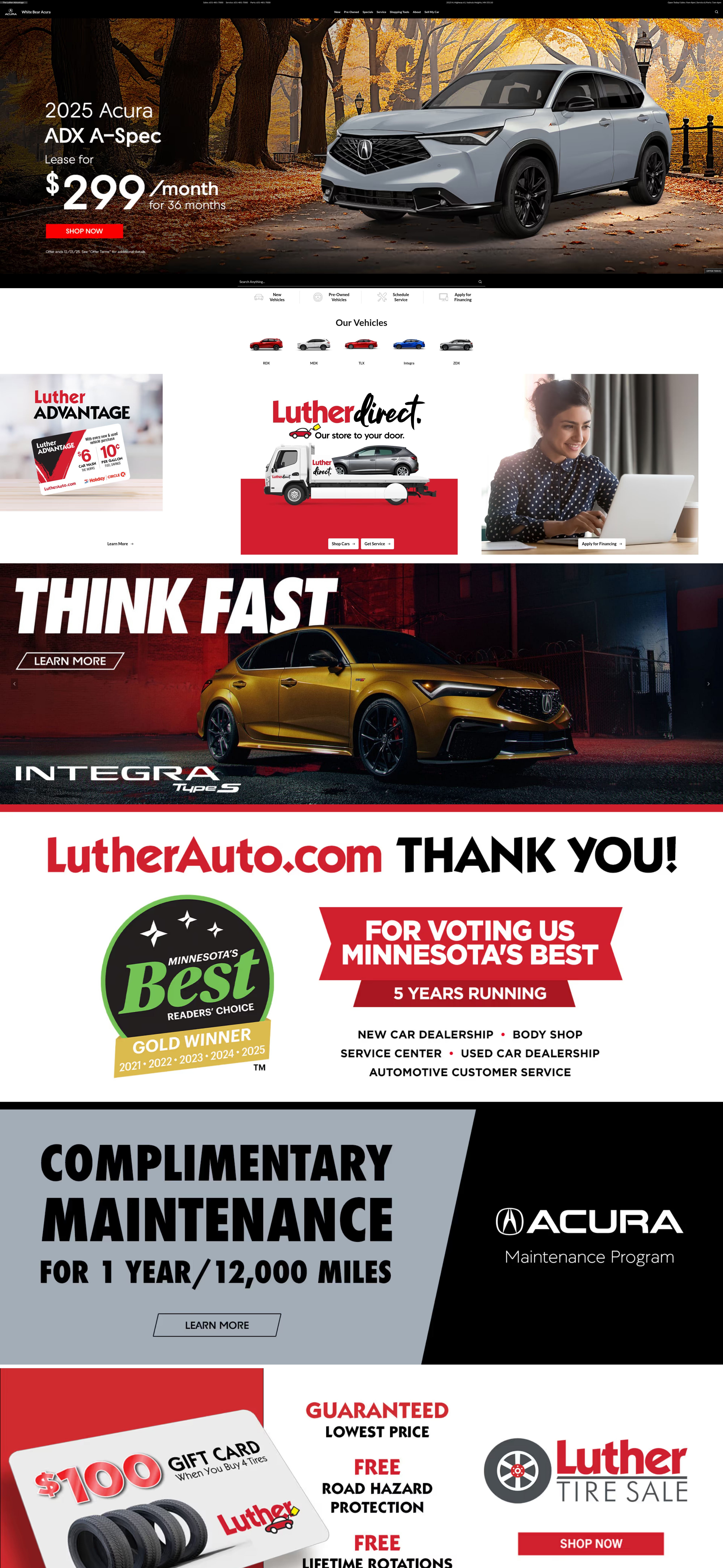 Screenshot of www.whitebear-acura.com