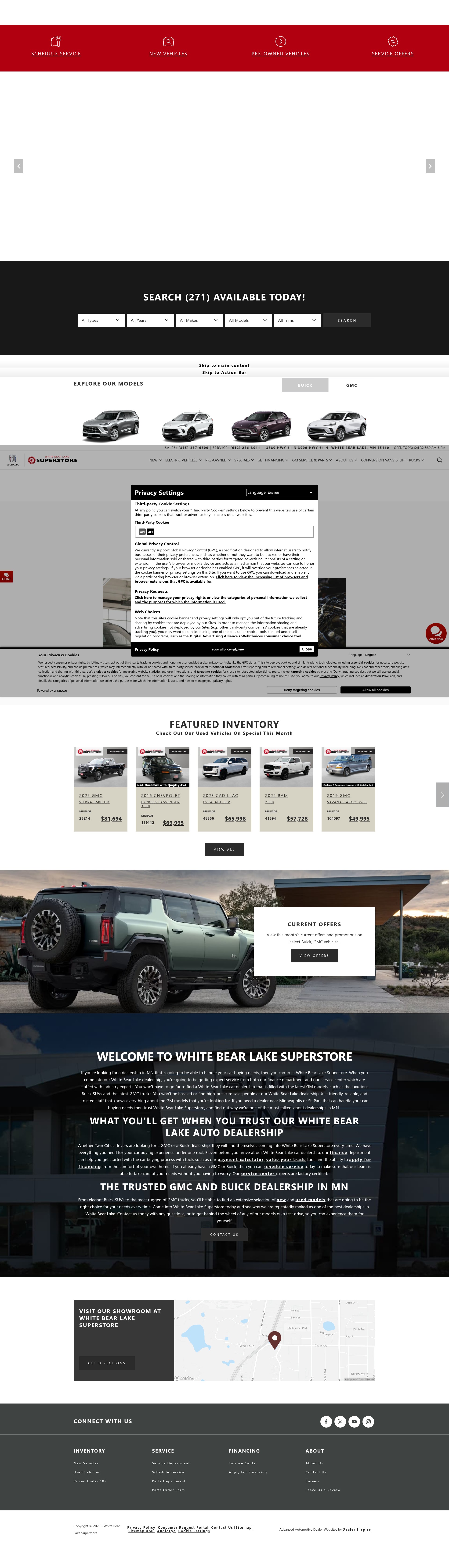 Screenshot of www.whitebearlakesuperstore.com