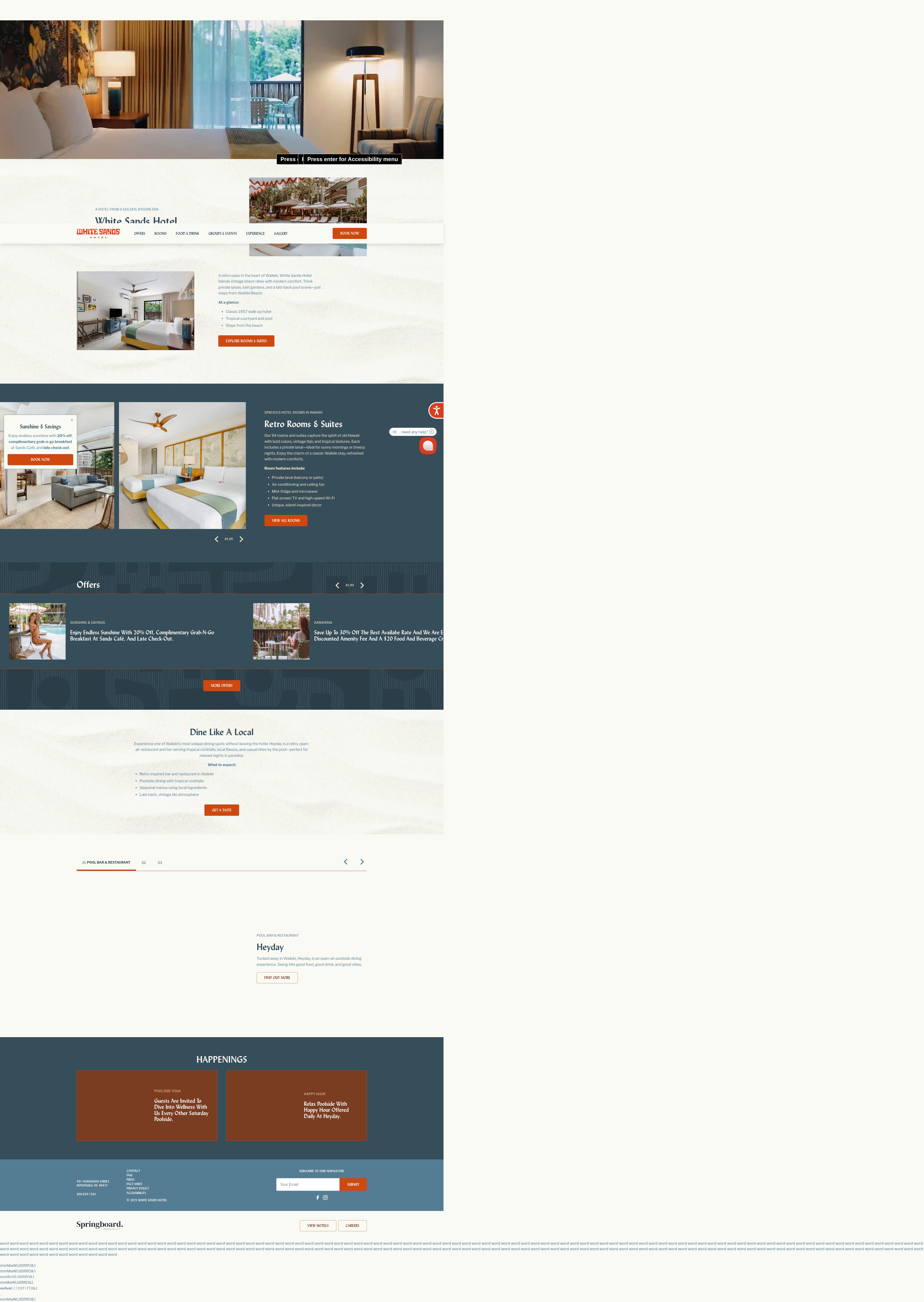 Screenshot of www.whitesandshotel.com