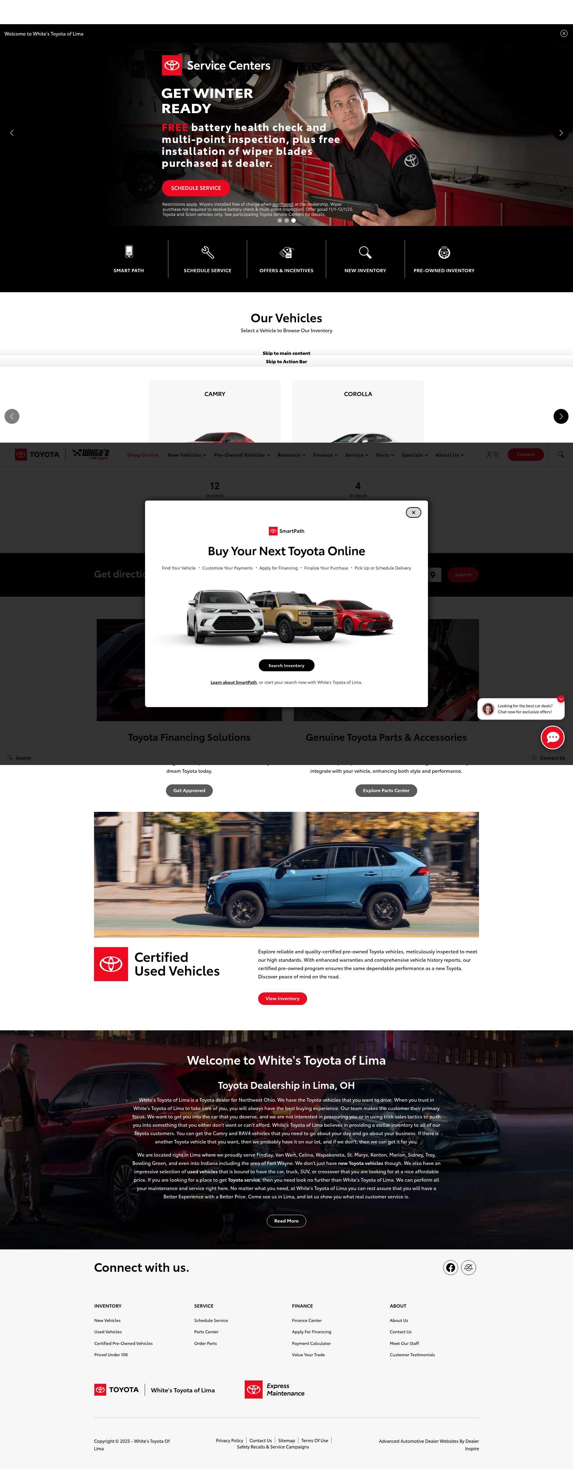 Screenshot of www.whitestoyotalima.com