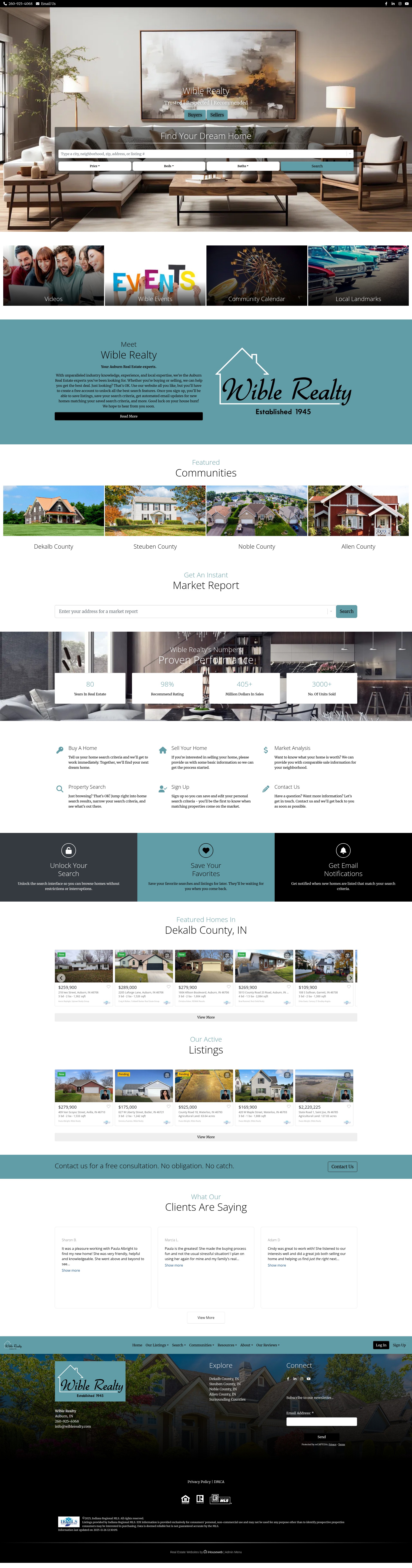 Screenshot of www.wiblerealty.com