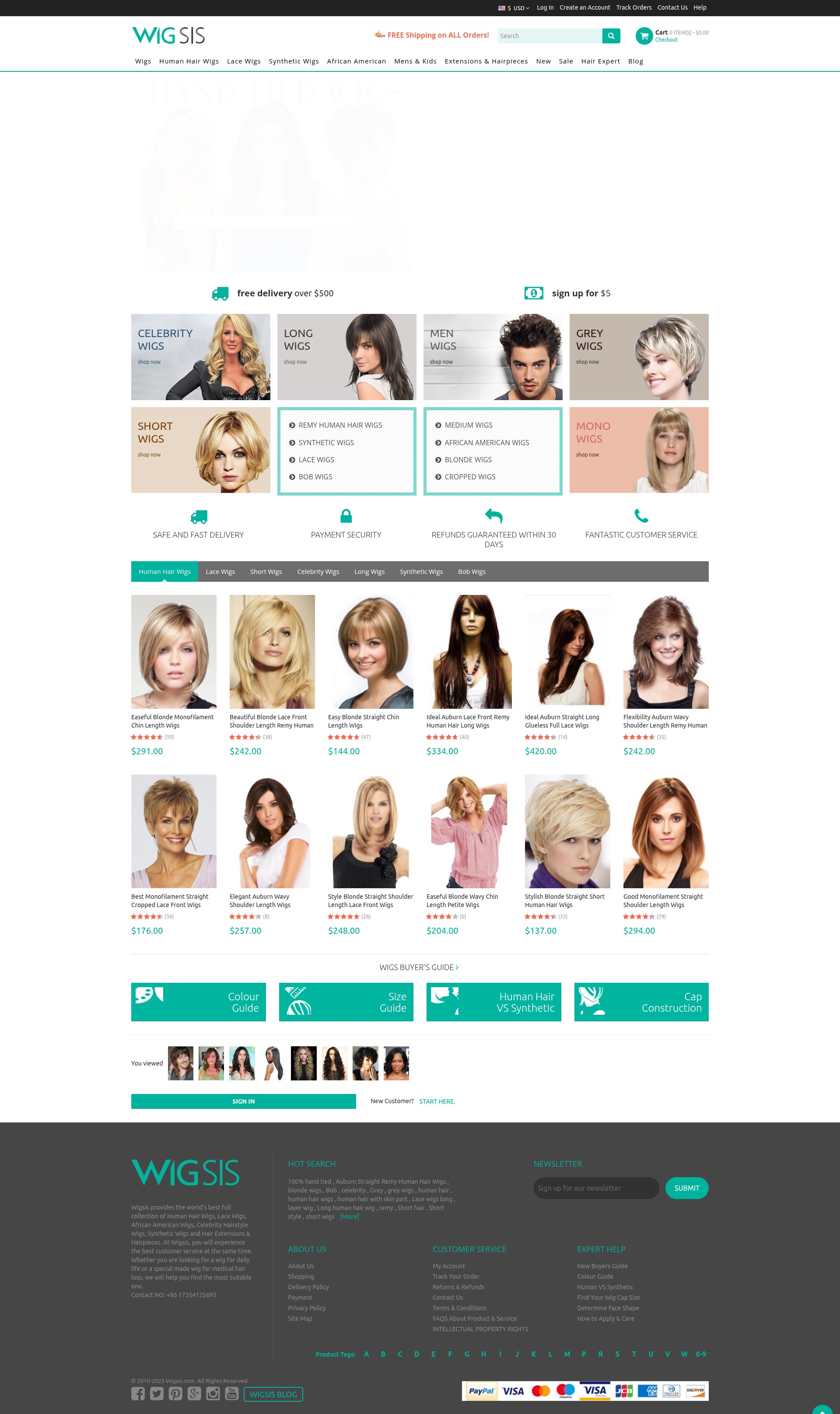 Screenshot of www.wigsis.com