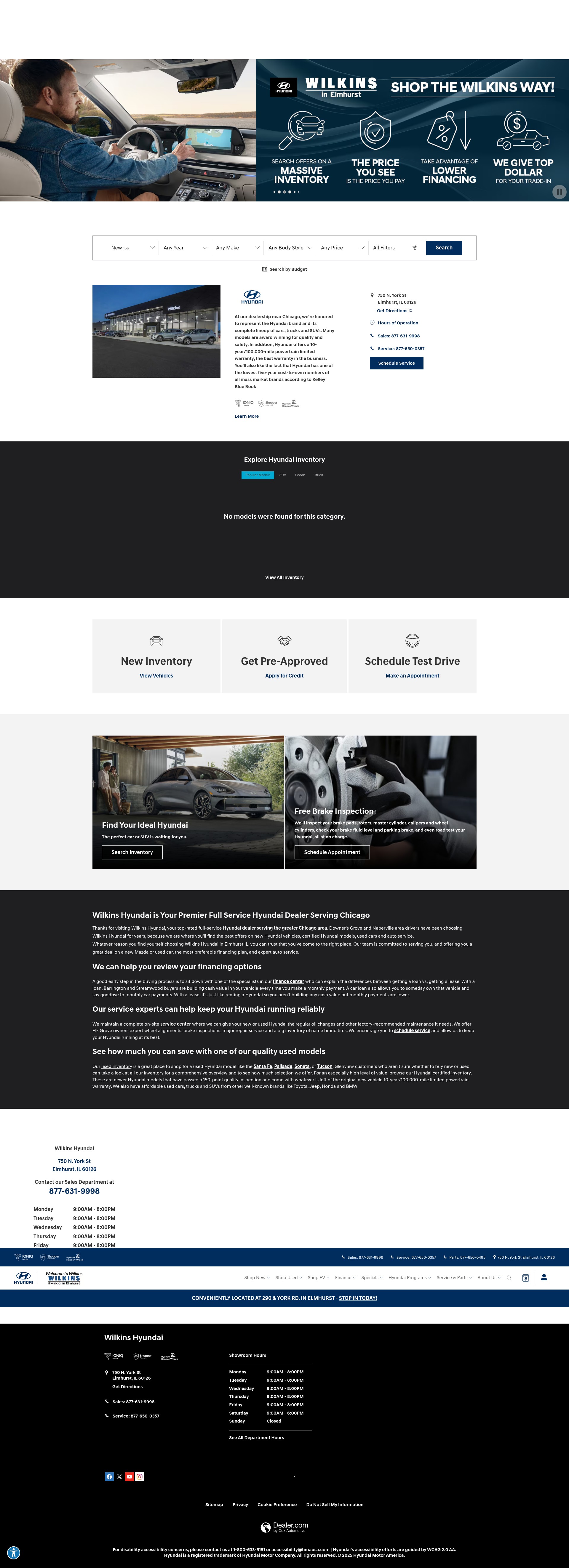 Screenshot of www.wilkinshyundai.com
