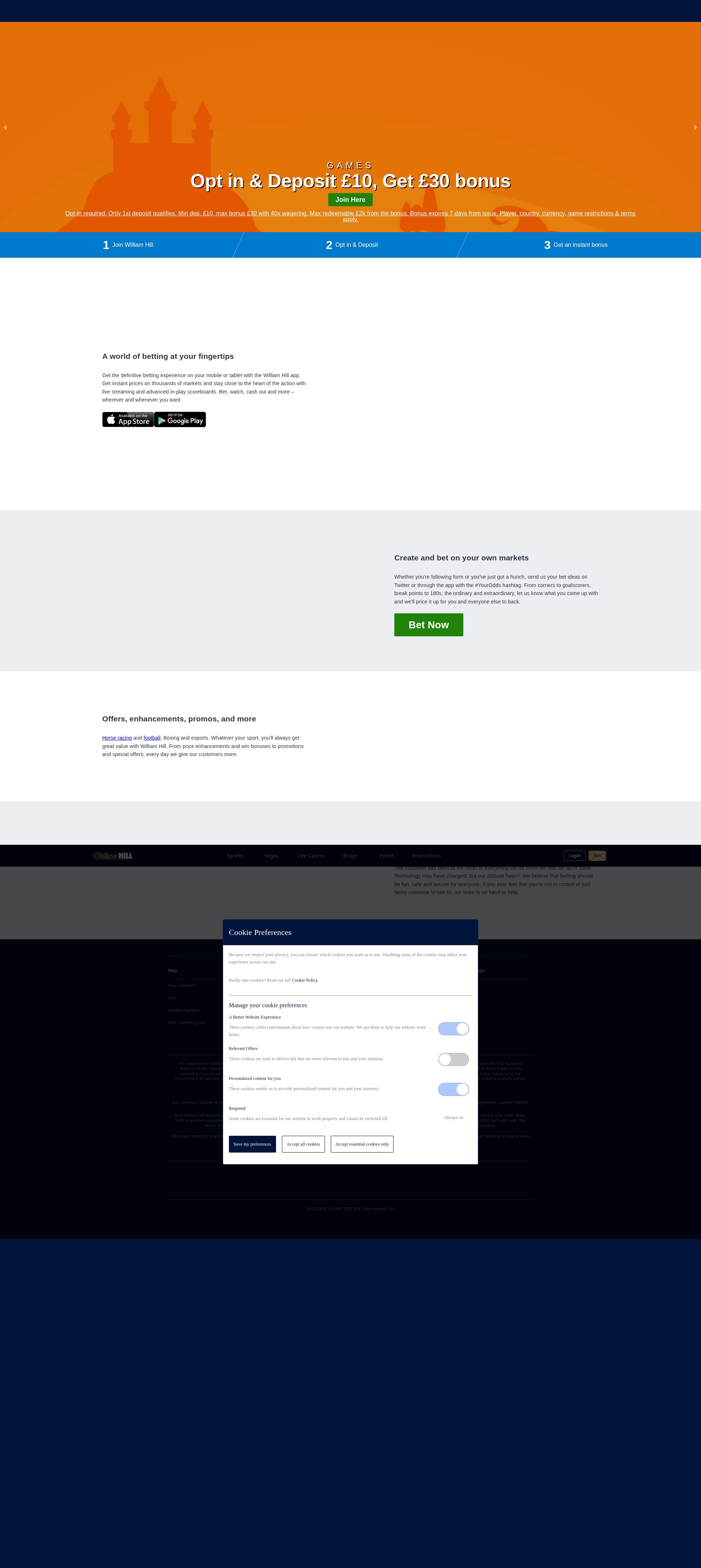 Screenshot of www.williamhill.com