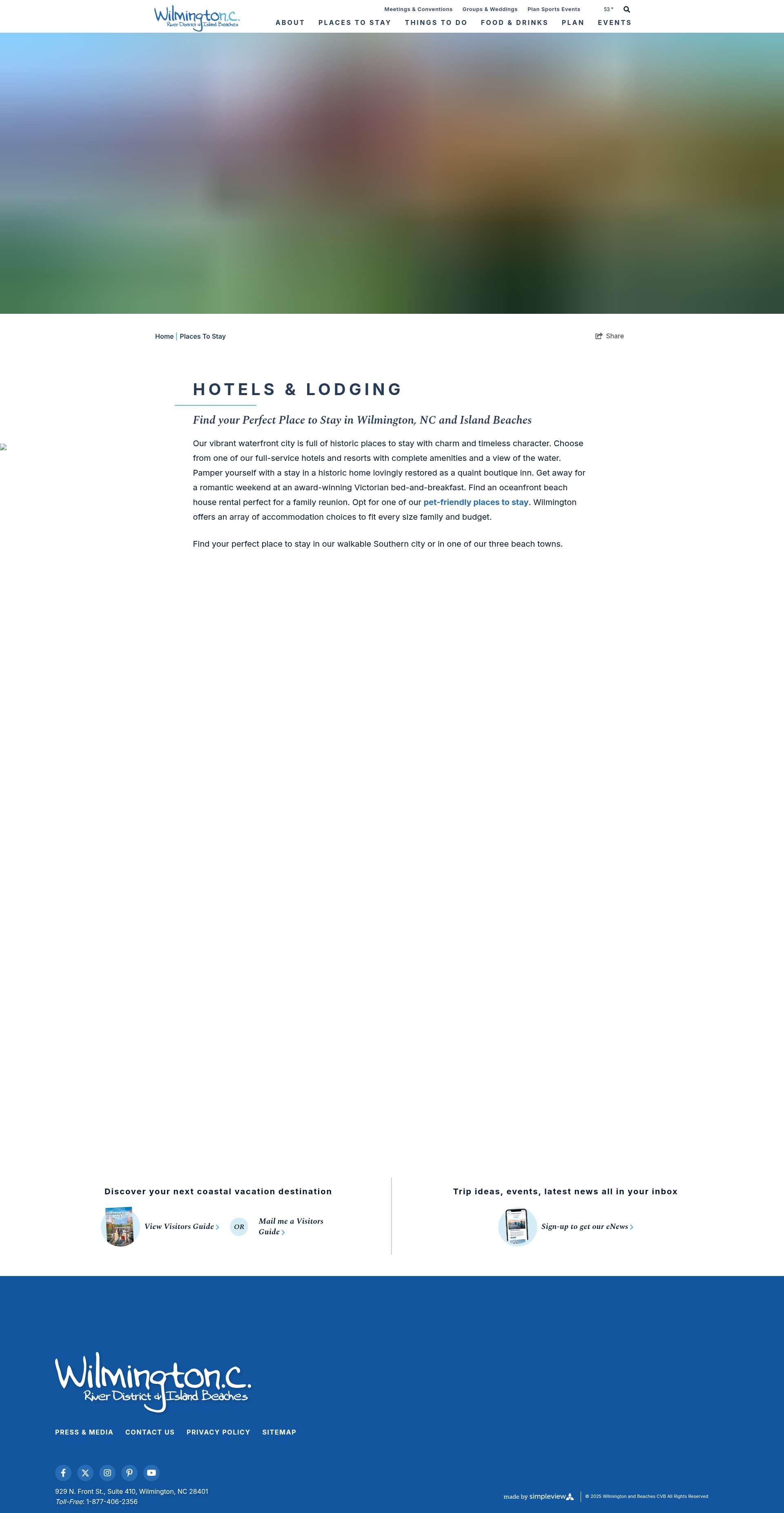 Screenshot of www.wilmingtonandbeaches.com