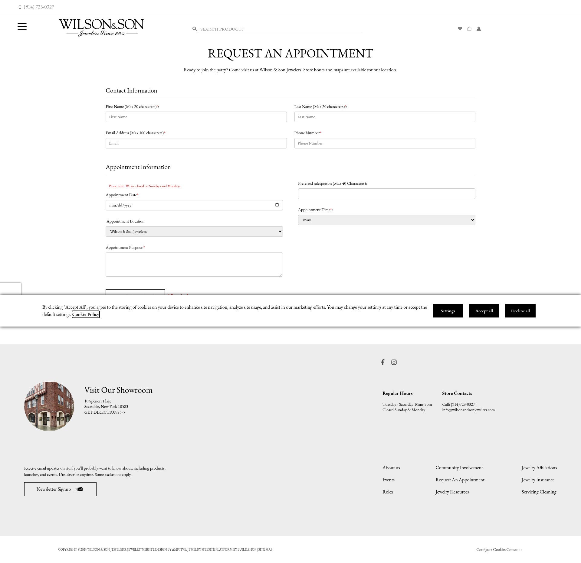 Screenshot of www.wilsonandsonjewelers.com