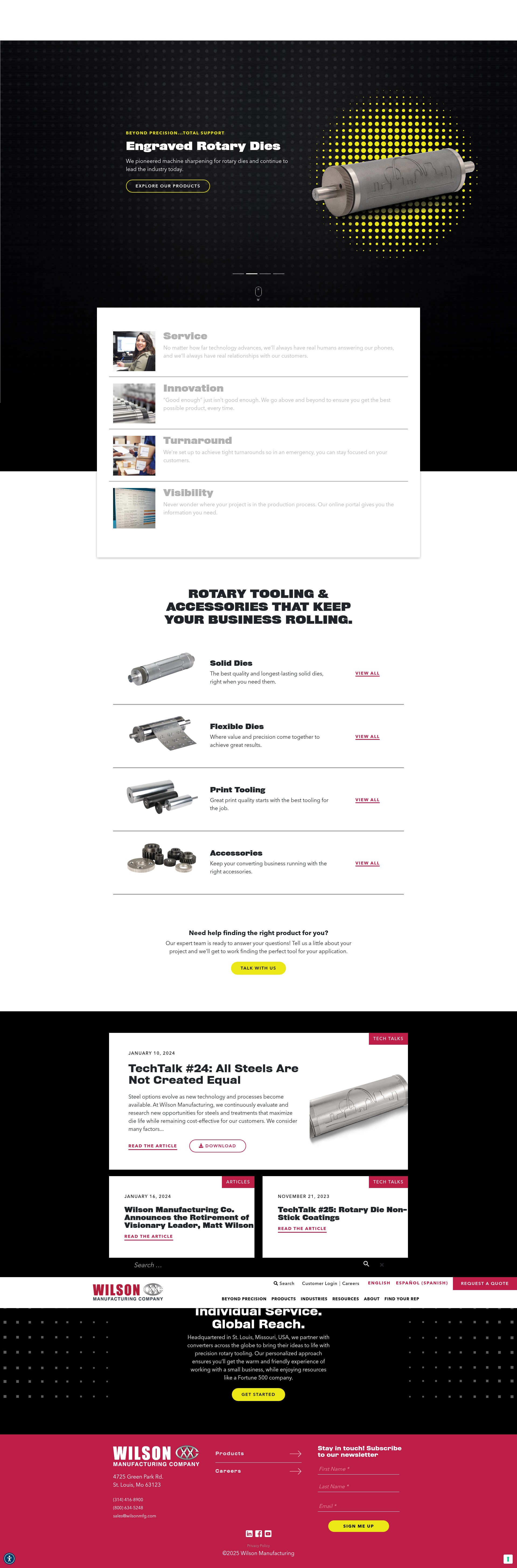 Screenshot of www.wilsonmfg.com