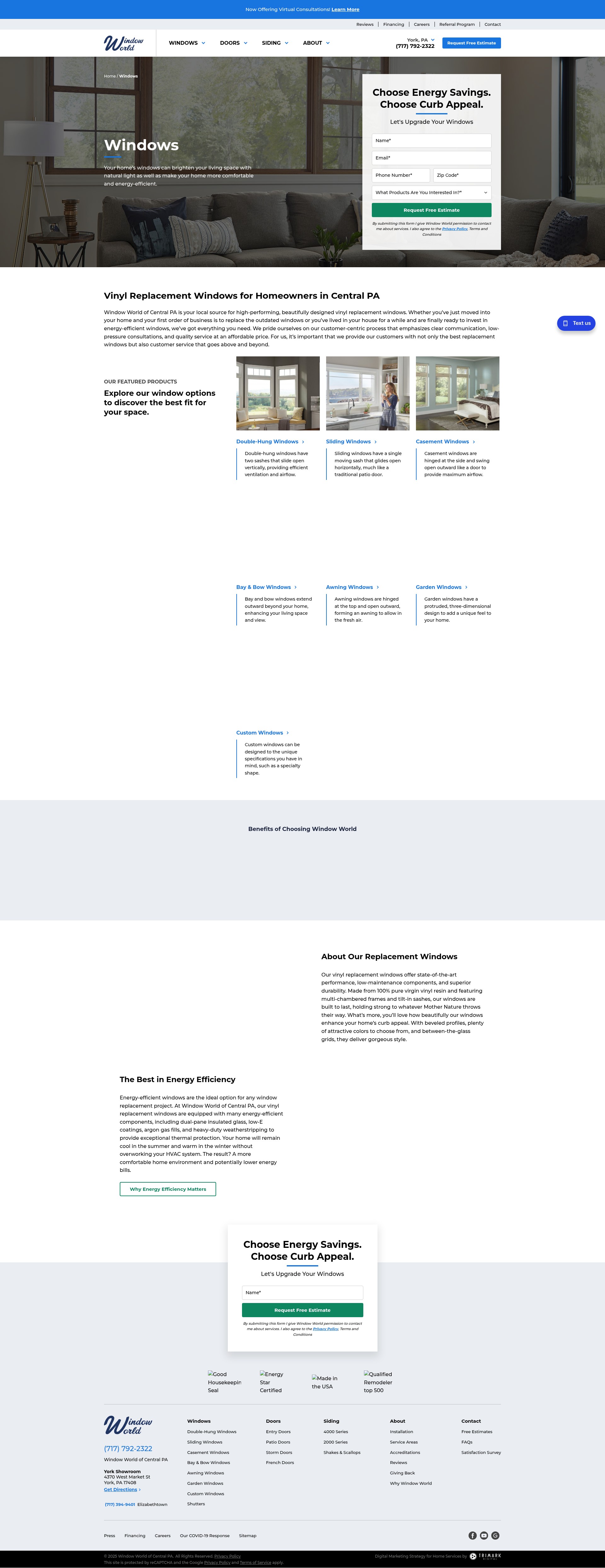 Screenshot of www.windowworldpa.com