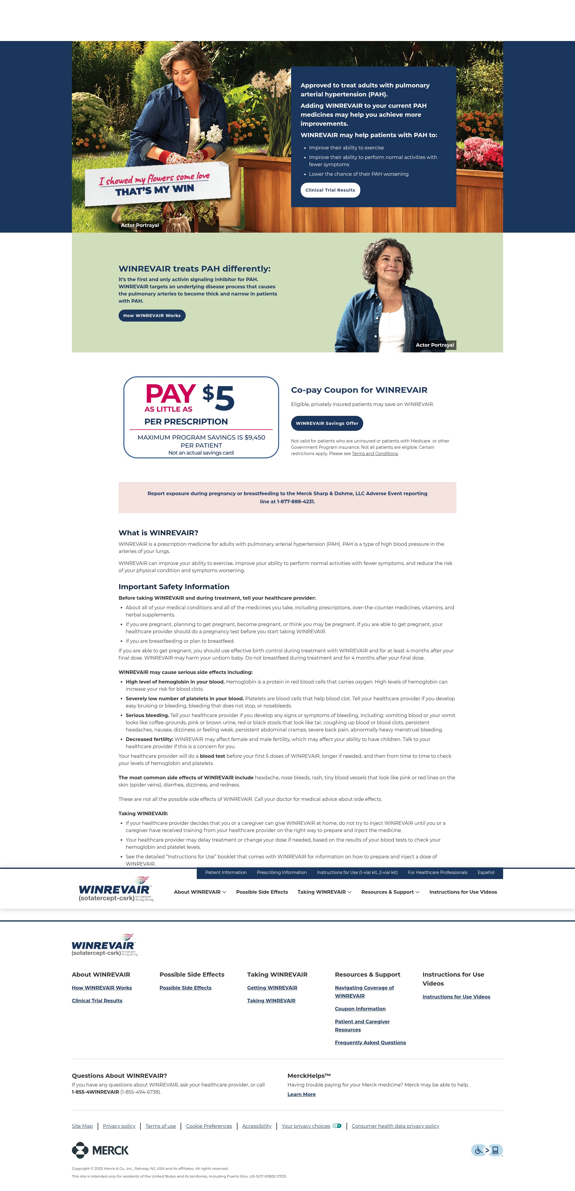 Screenshot of www.winrevair.com