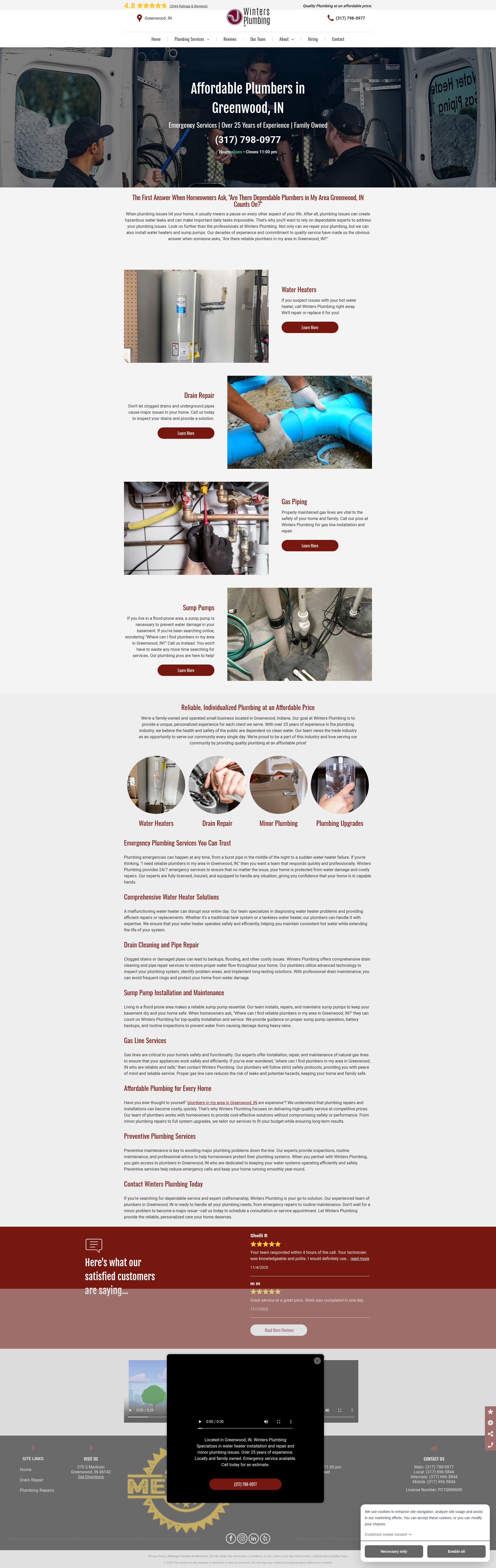 Screenshot of www.wintersplumbers.com