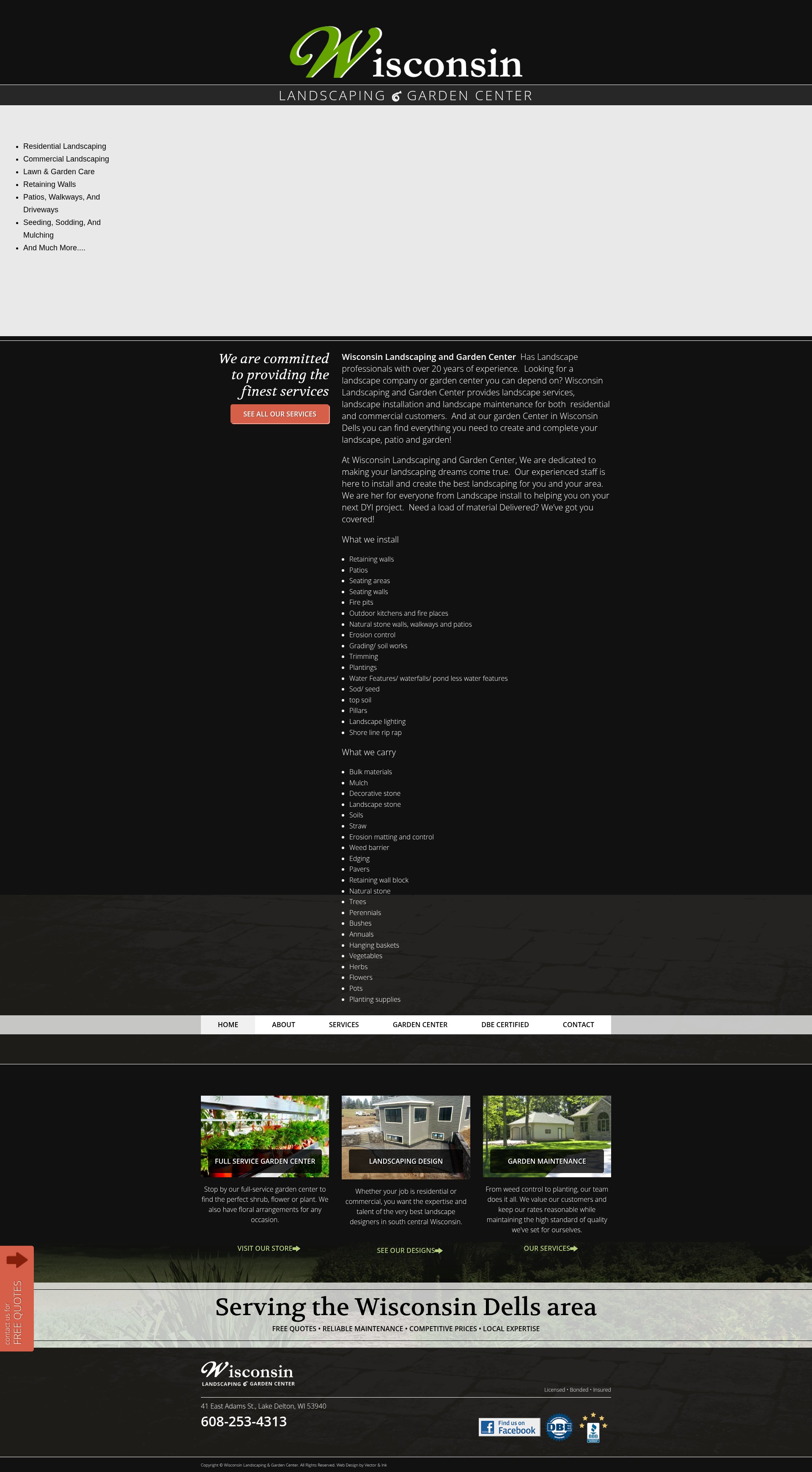 Screenshot of www.wisclandscaping.com