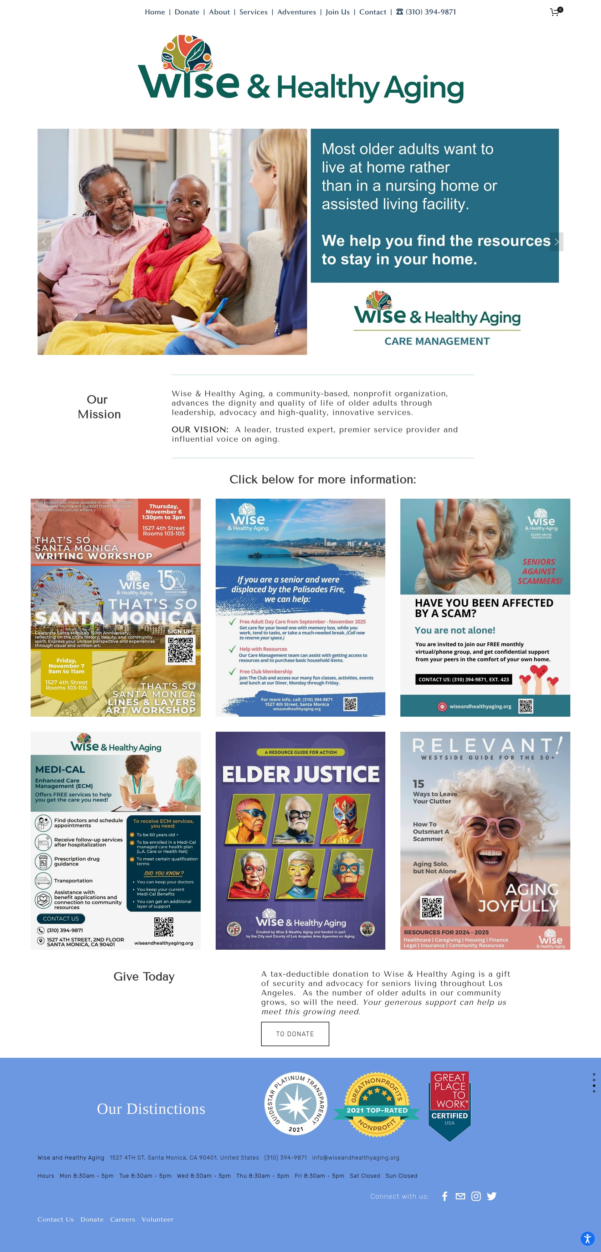 Screenshot of www.wiseandhealthyaging.org