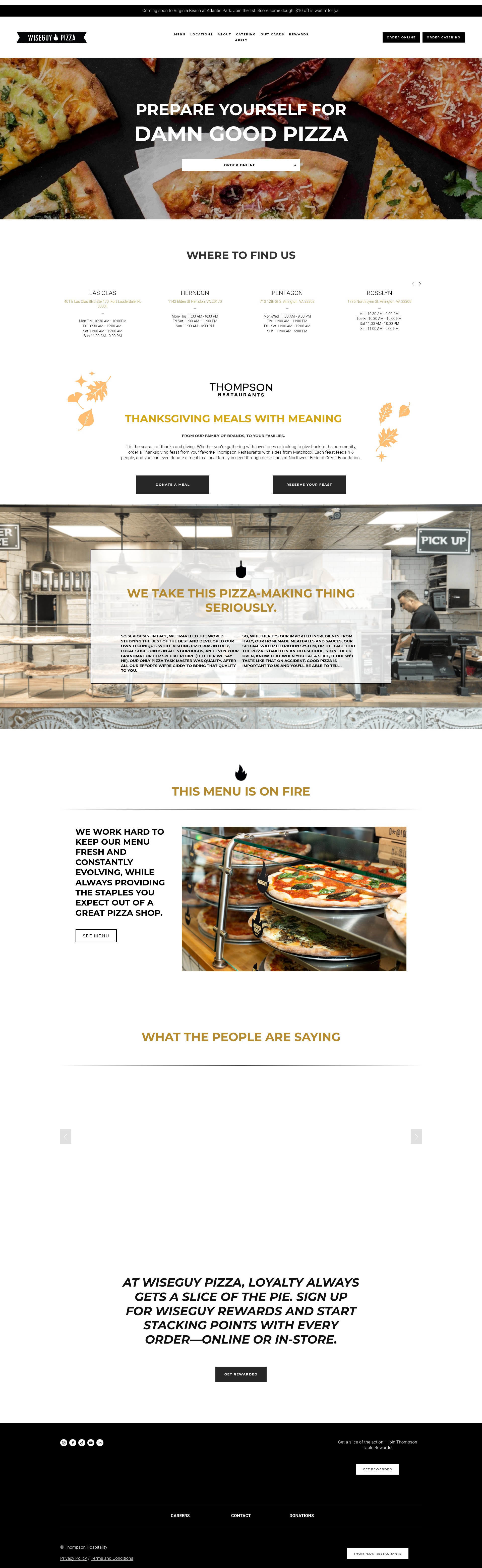 Screenshot of www.wiseguypizza.com