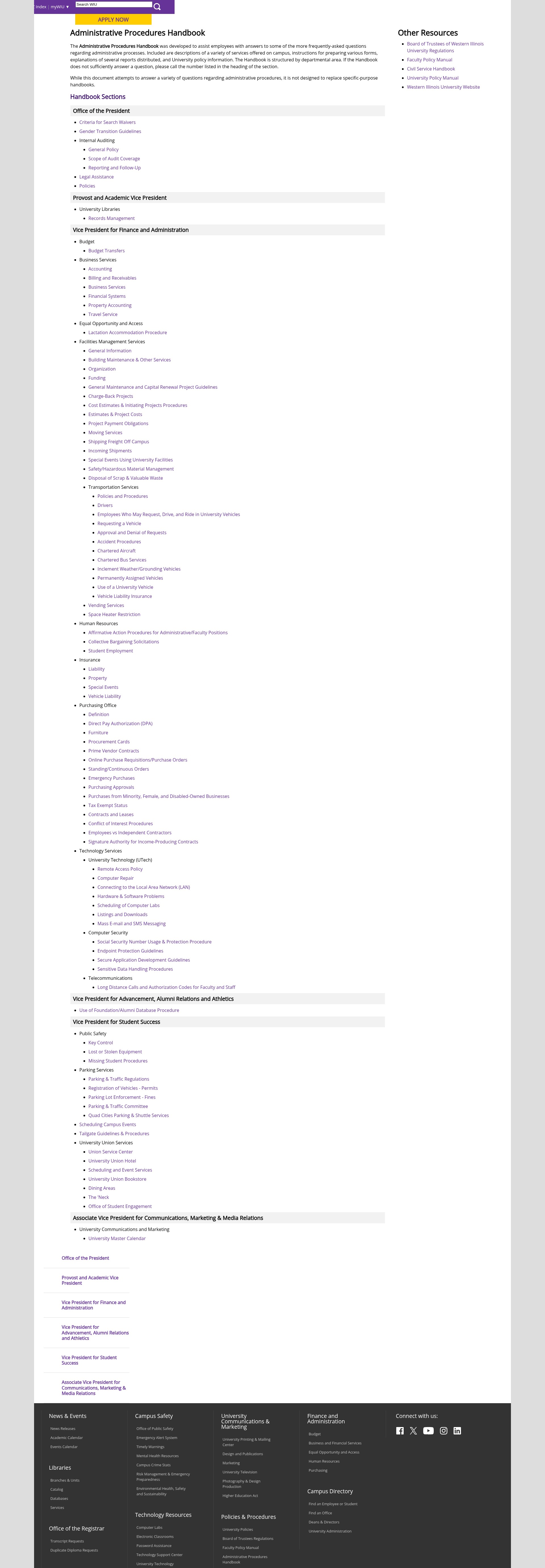 Screenshot of www.wiu.edu