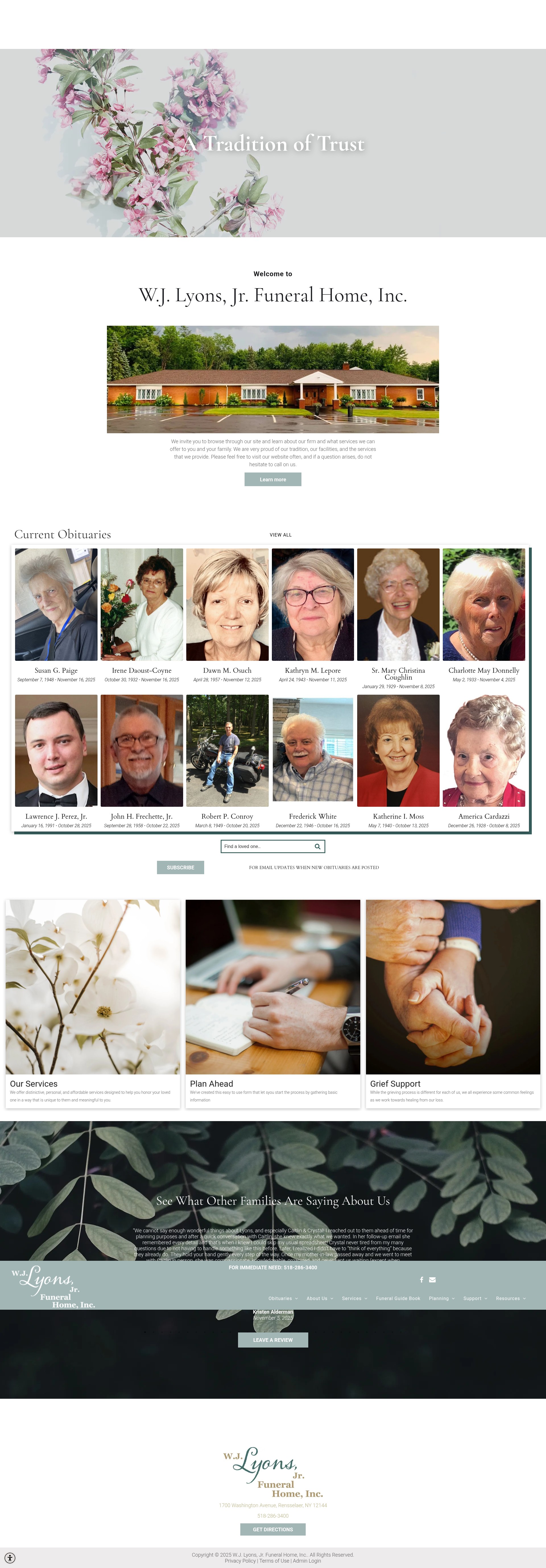 Screenshot of www.wjlyonsfuneralhome.com