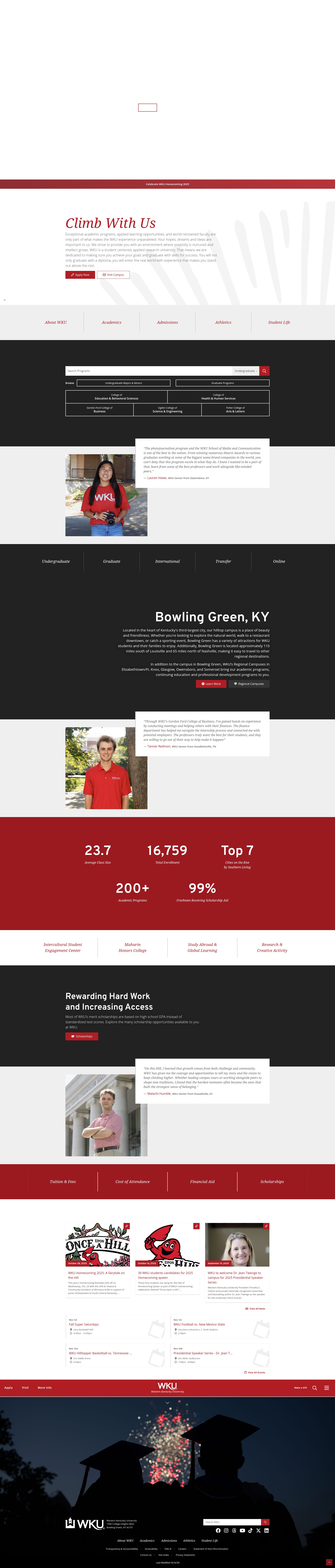 Screenshot of www.wku.edu
