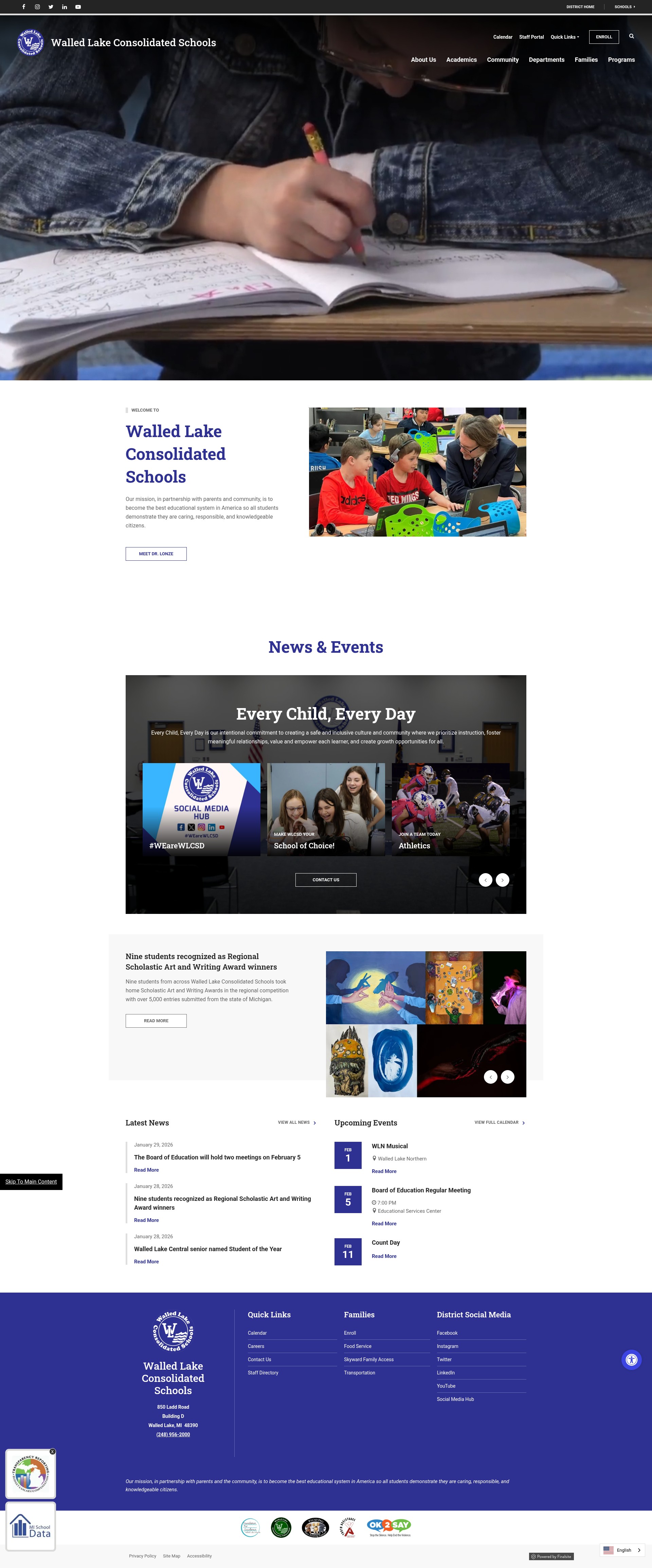 Screenshot of www.wlcsd.org