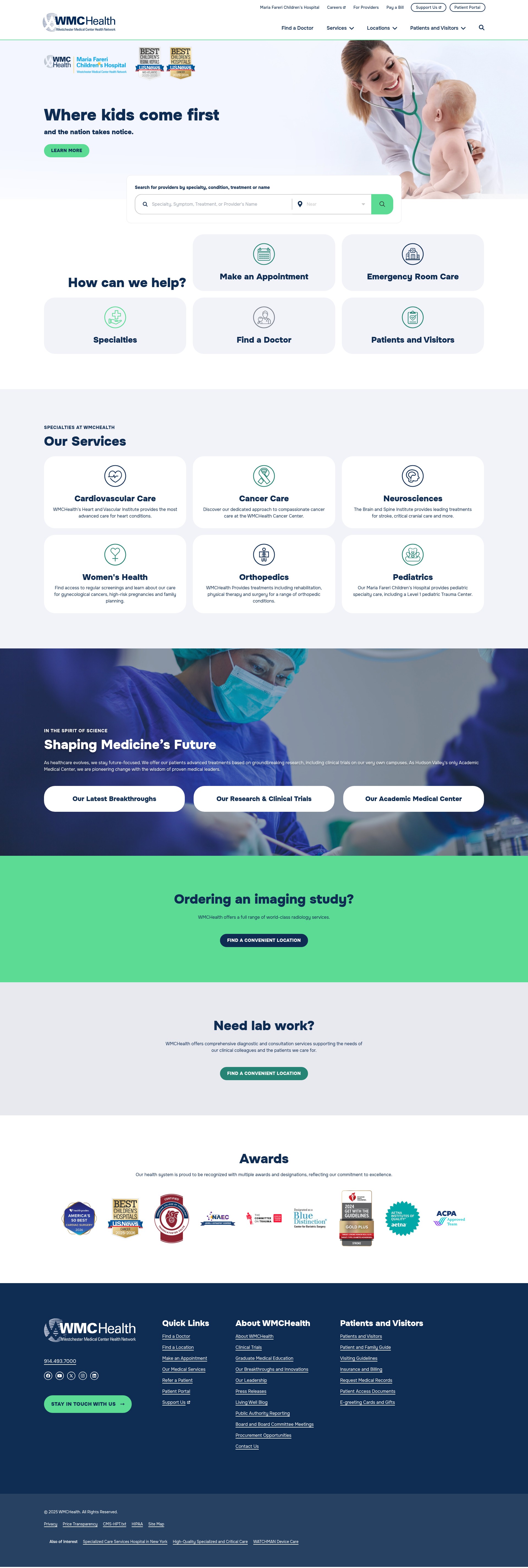 Screenshot of www.wmchealth.org