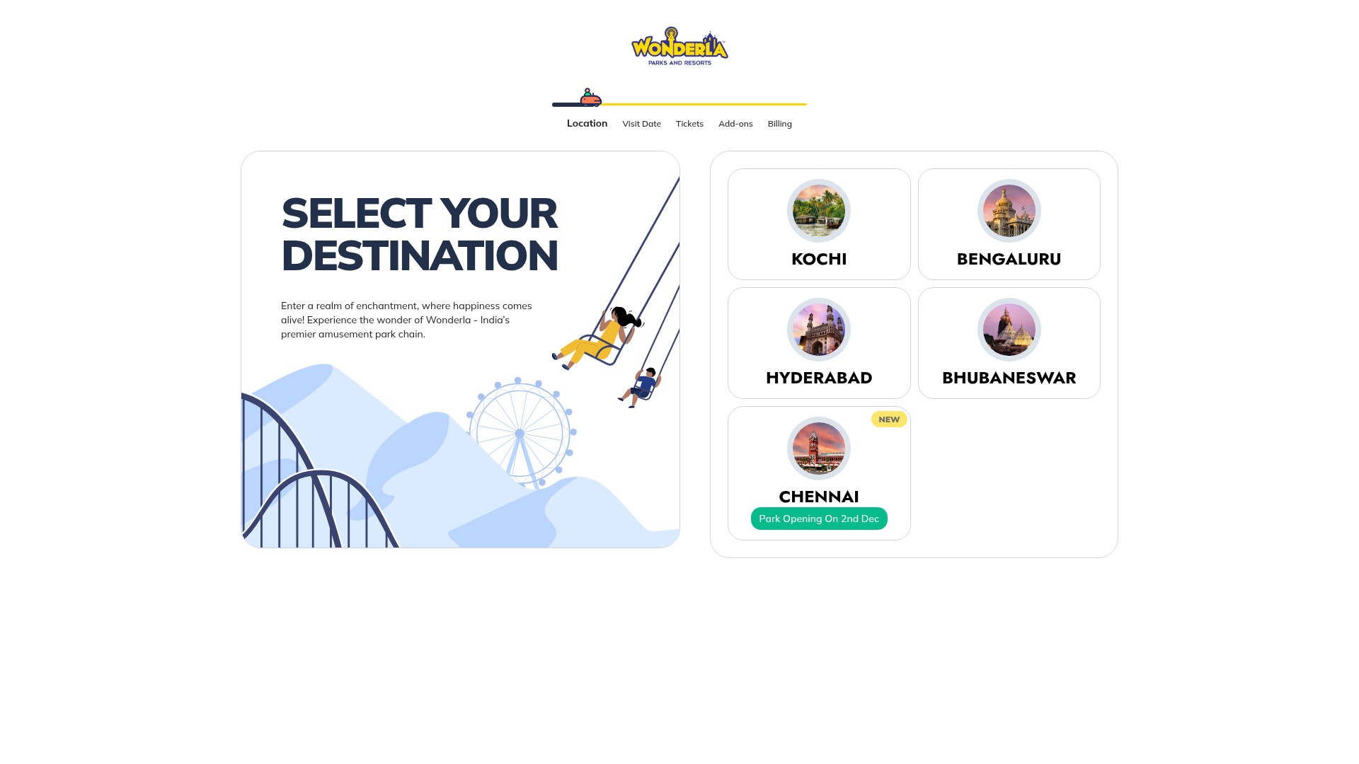 Screenshot of www.wonderla.com