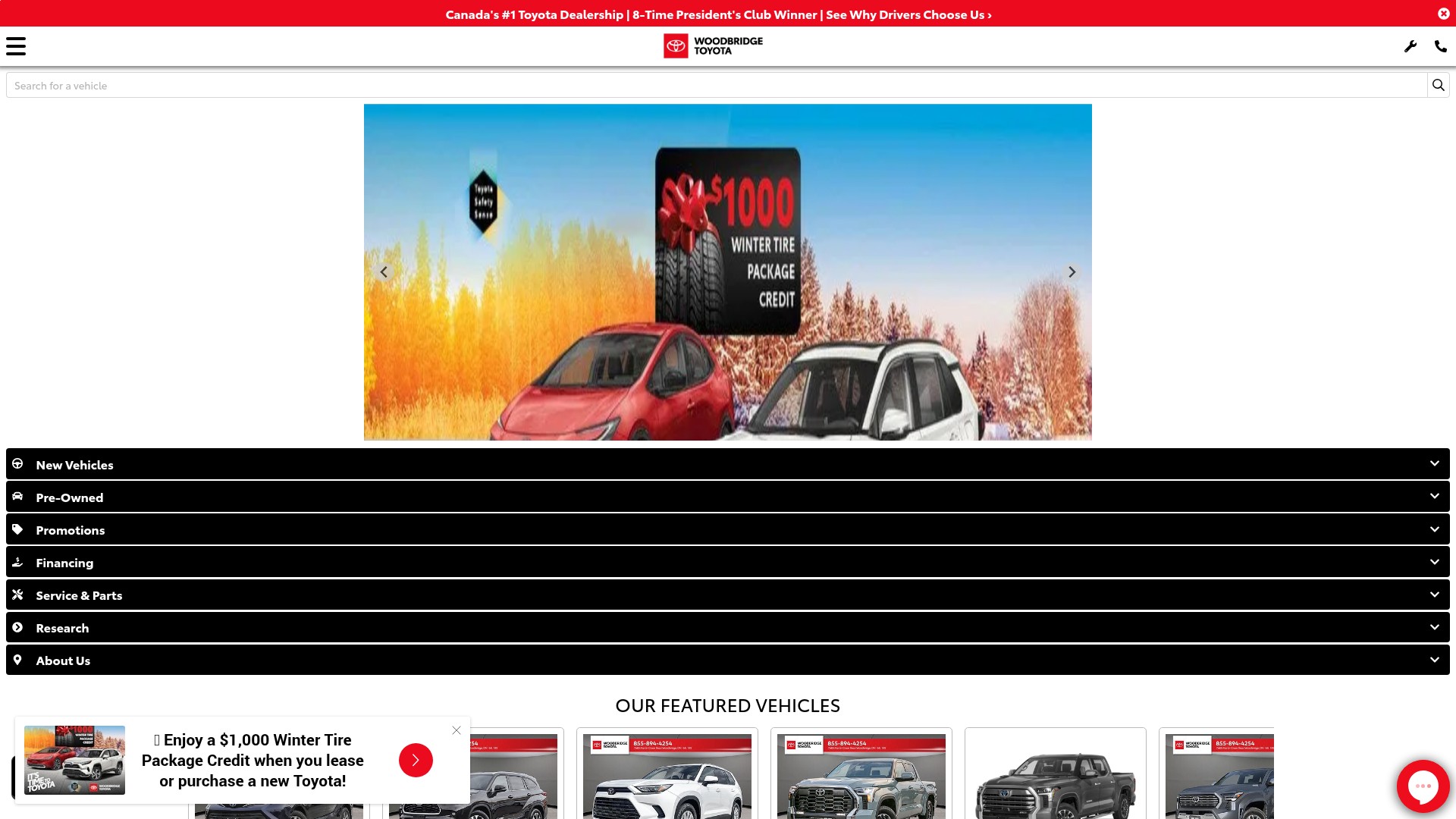 Screenshot of www.woodbridgetoyota.ca