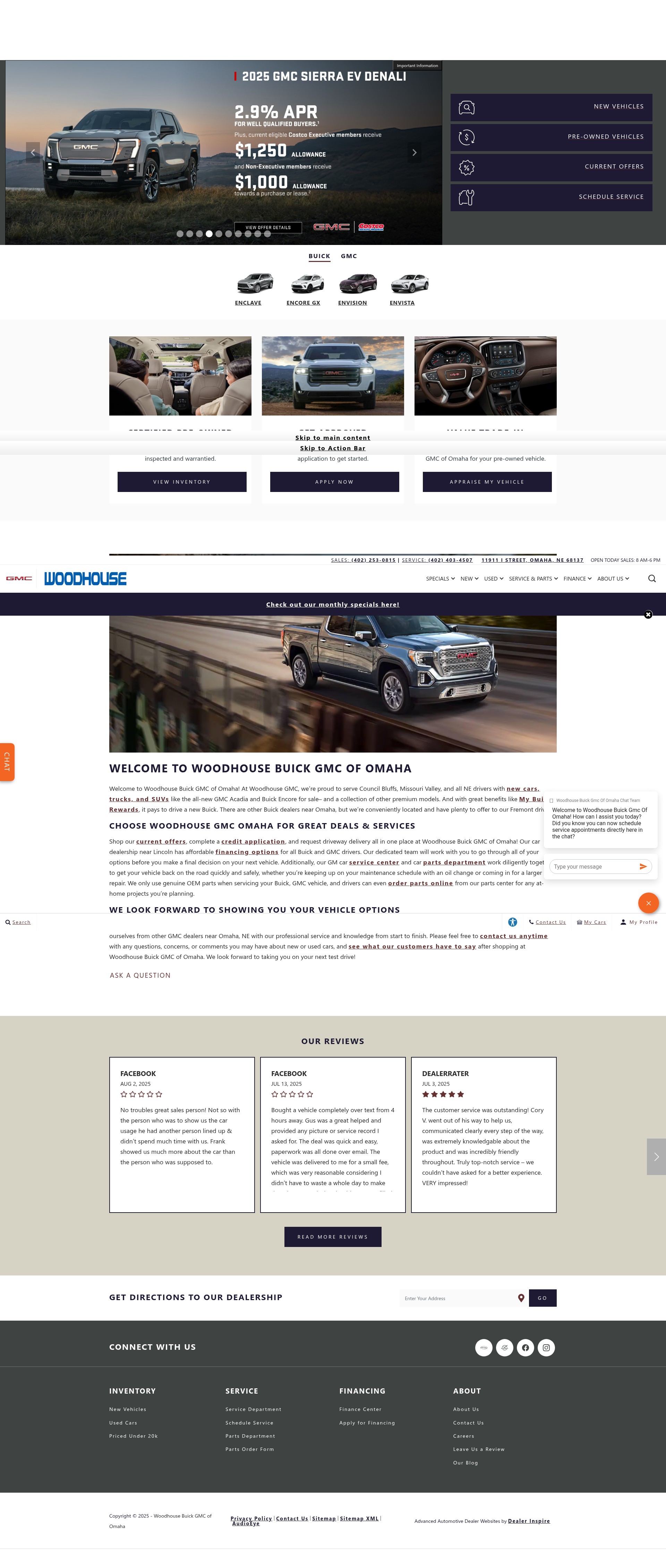 Screenshot of www.woodhousebuickgmc.com