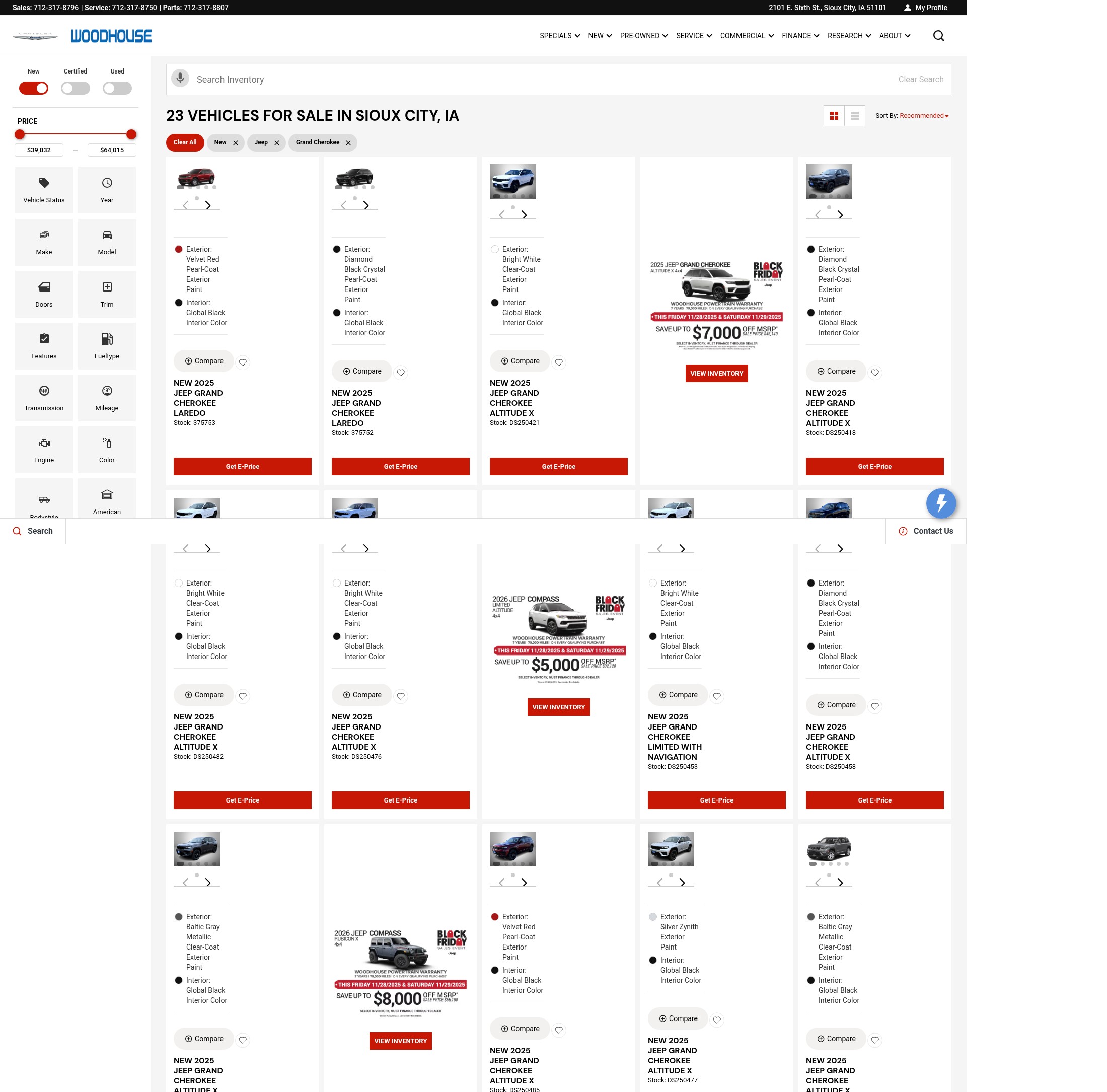 Screenshot of www.woodhousechryslerdodgejeepram.com
