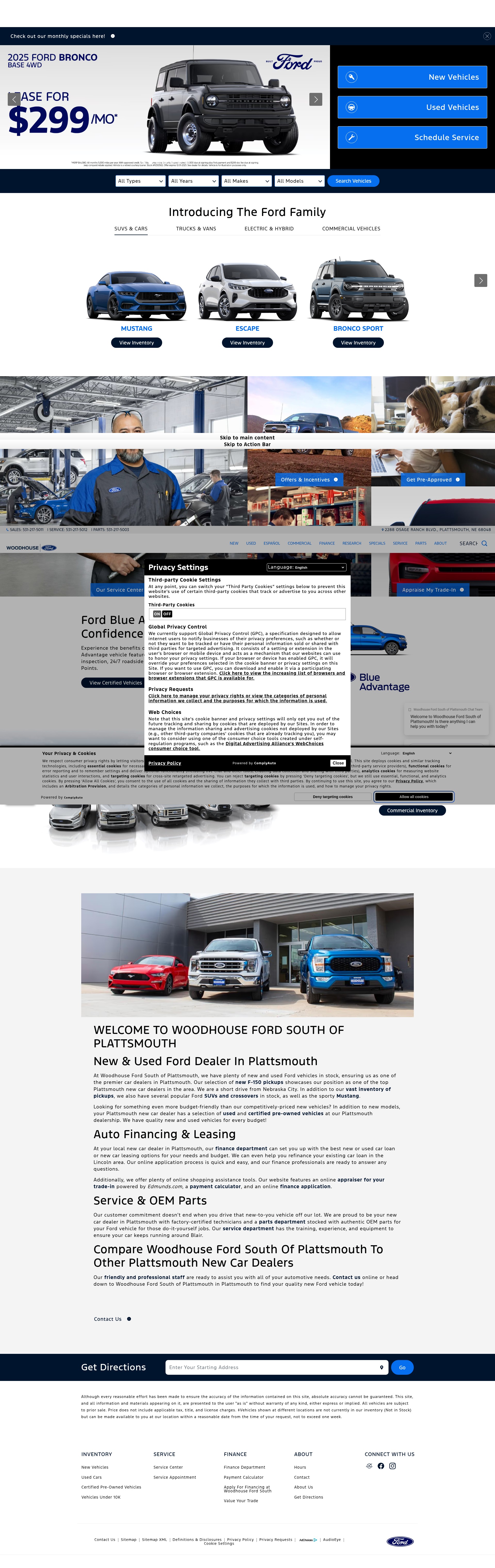 Screenshot of www.woodhousefordsouth.com