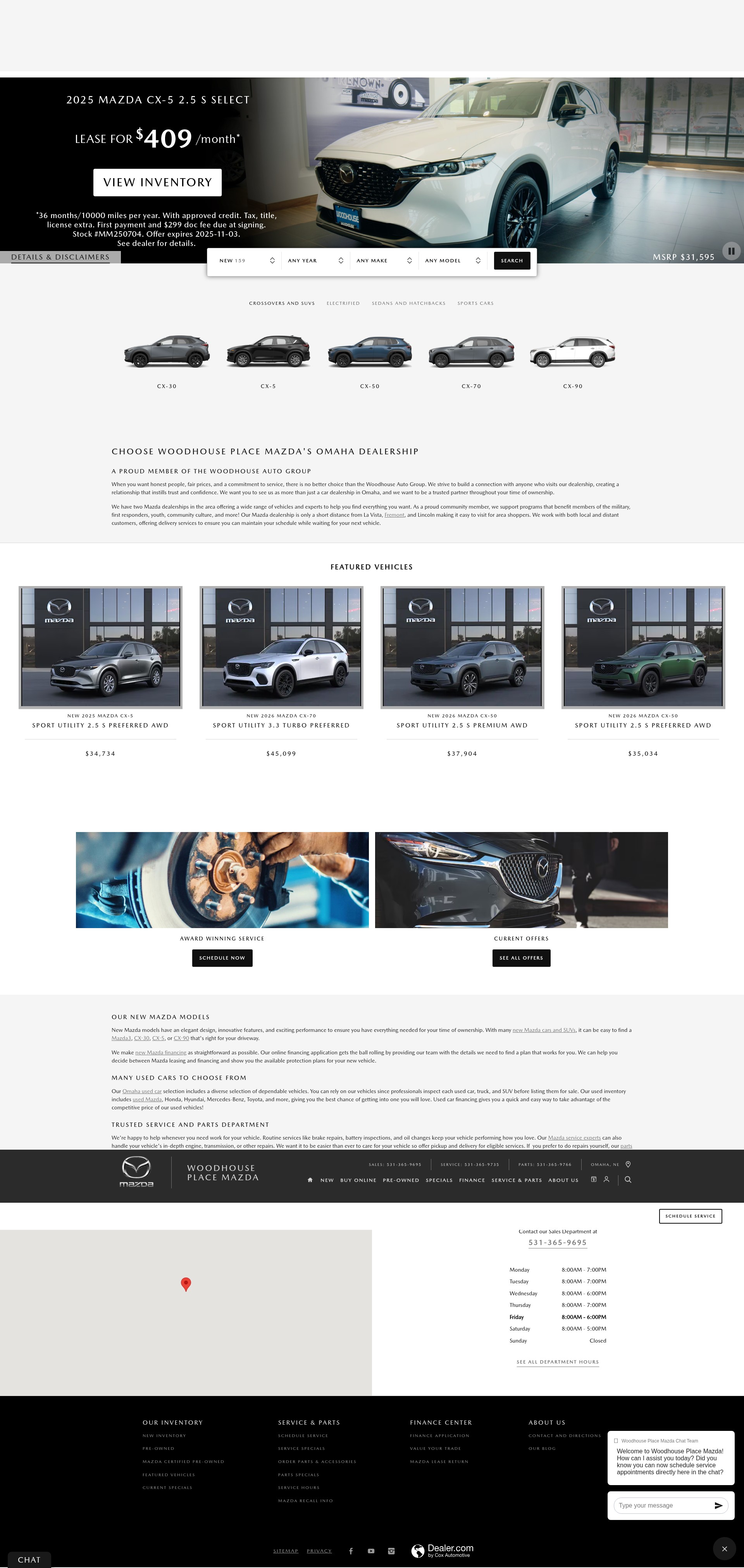 Screenshot of www.woodhouseplacemazda.com
