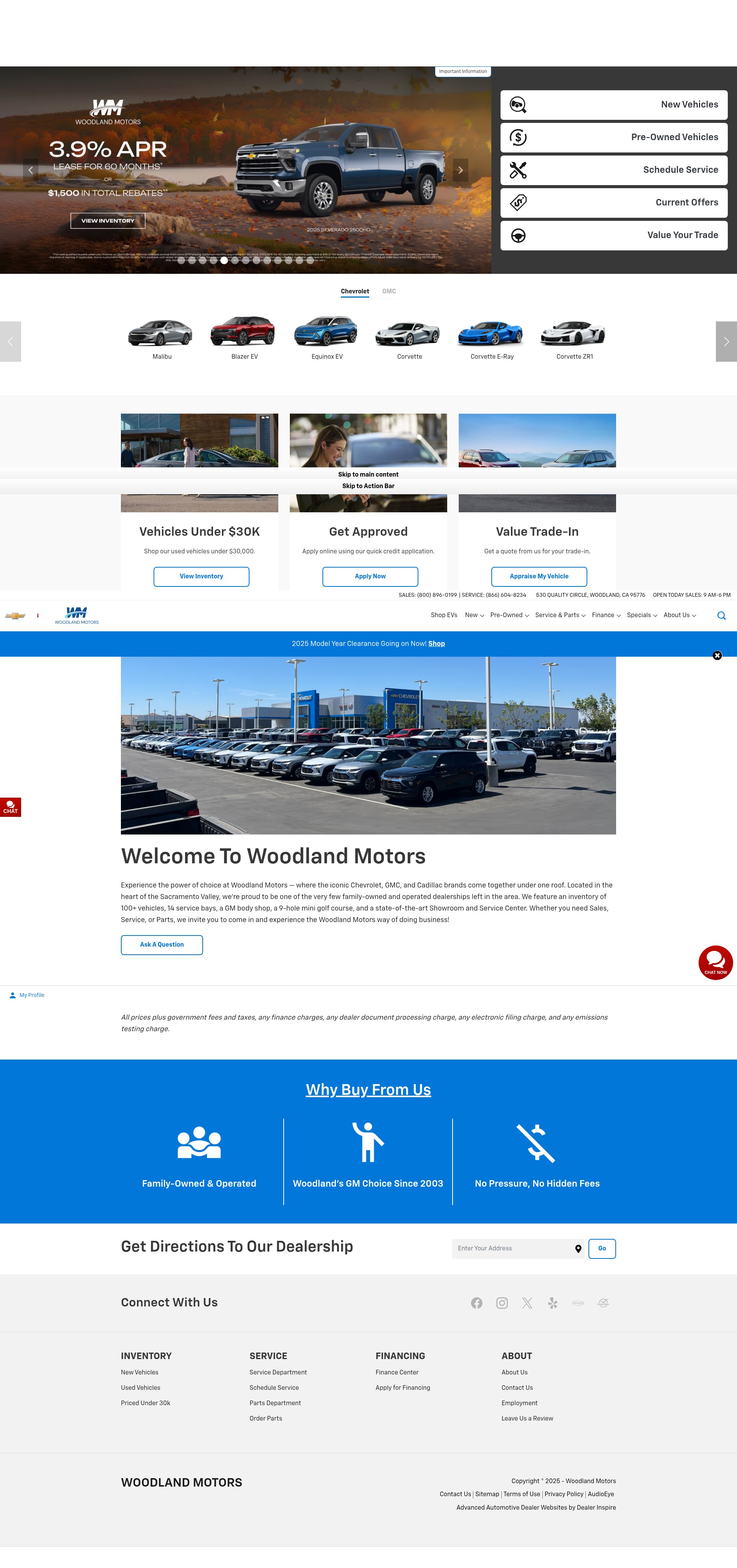 Screenshot of www.woodlandmotors.com