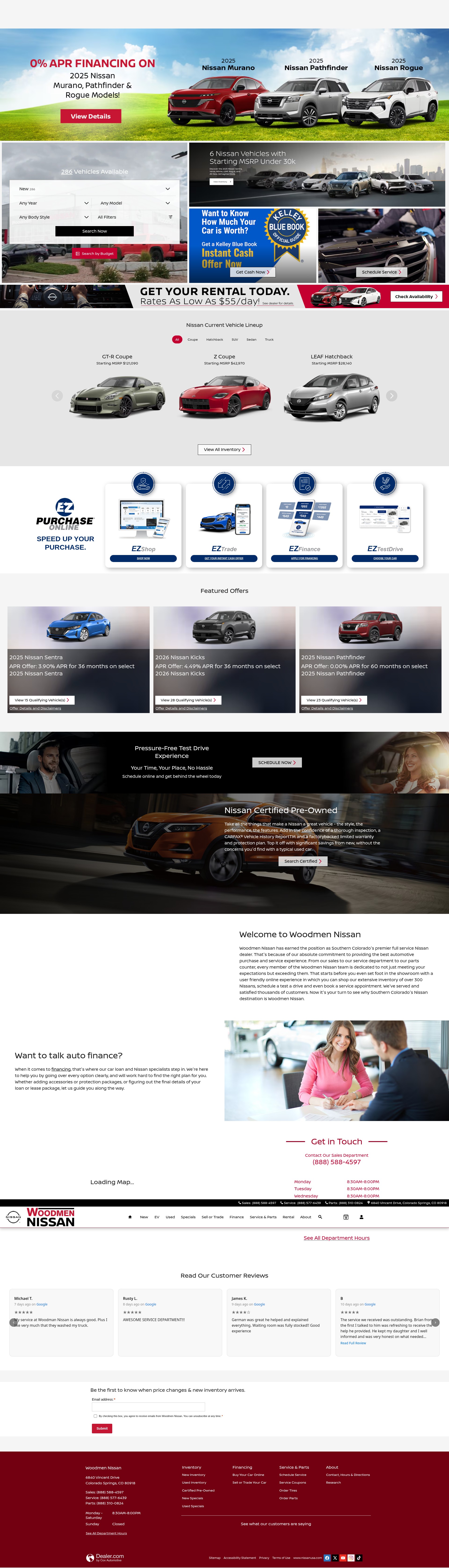 Screenshot of www.woodmennissan.com
