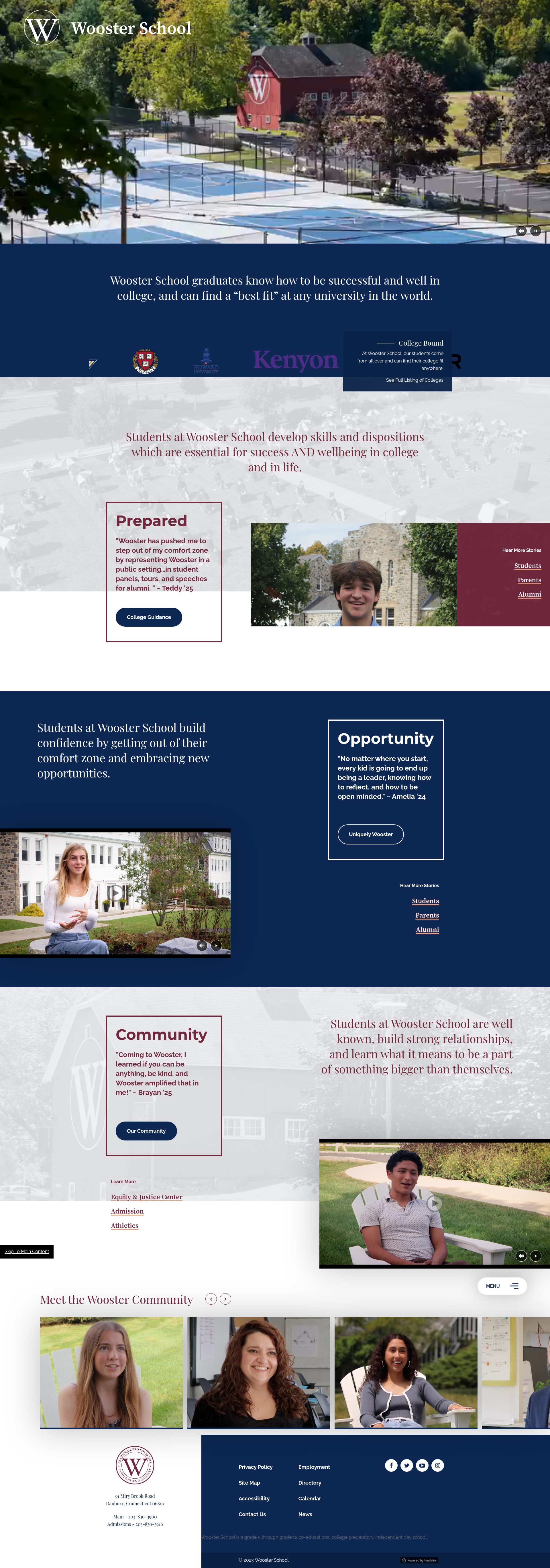 Screenshot of www.woosterschool.org