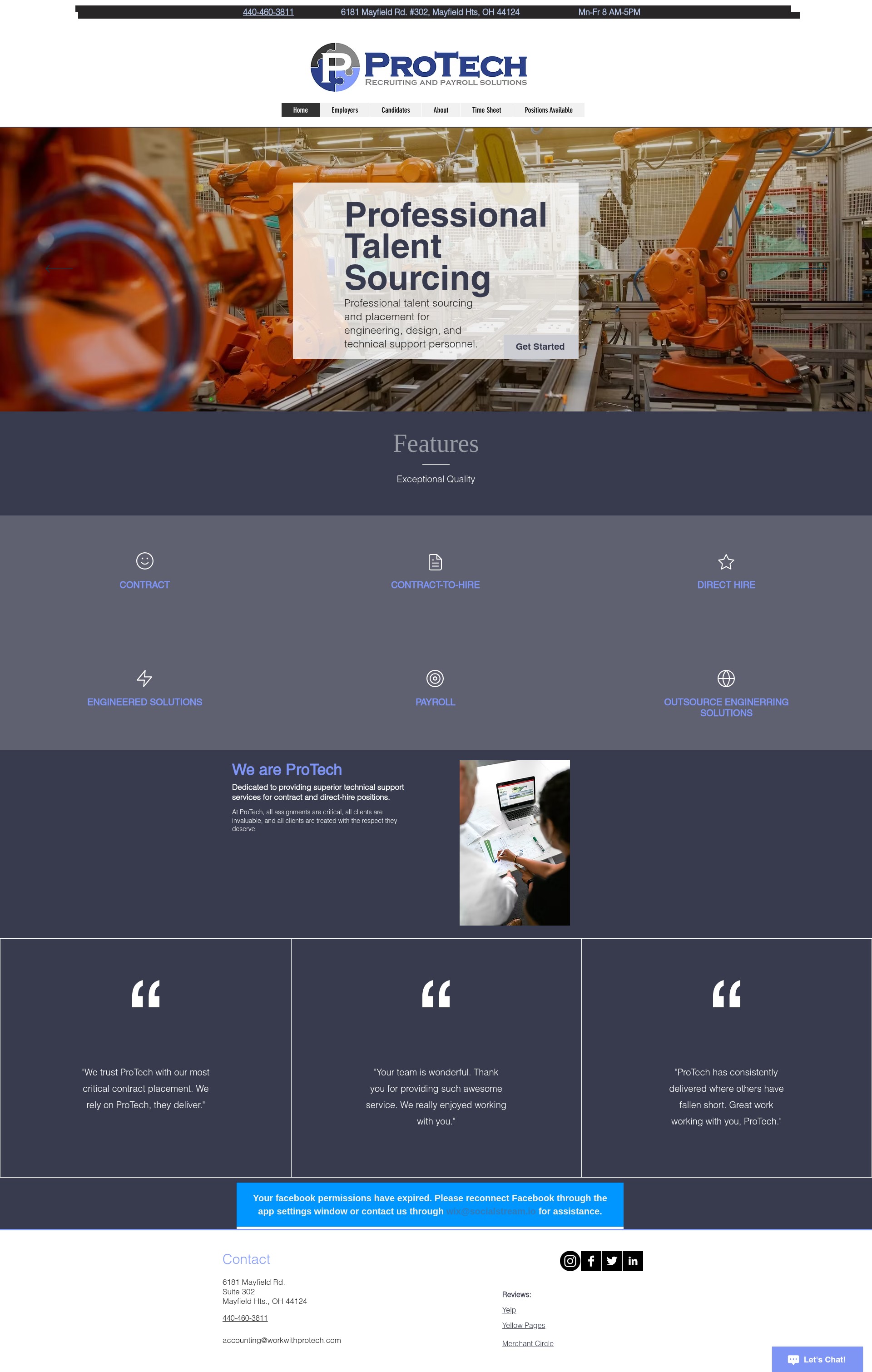 Screenshot of www.workwithprotech.com