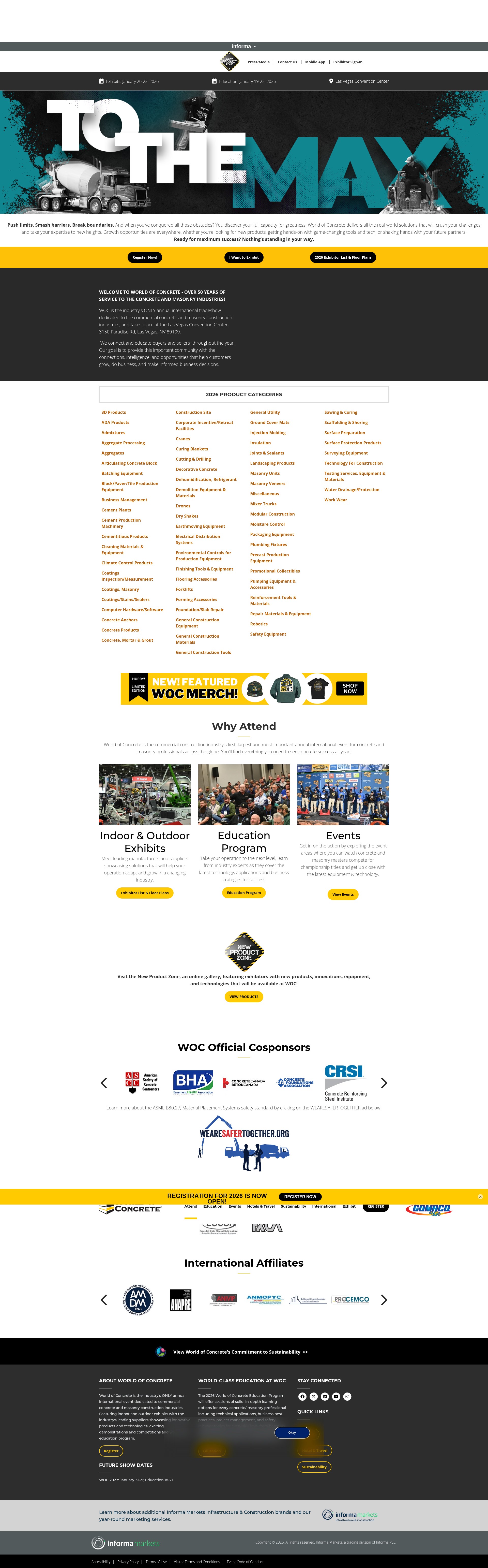 Screenshot of www.worldofconcrete.com
