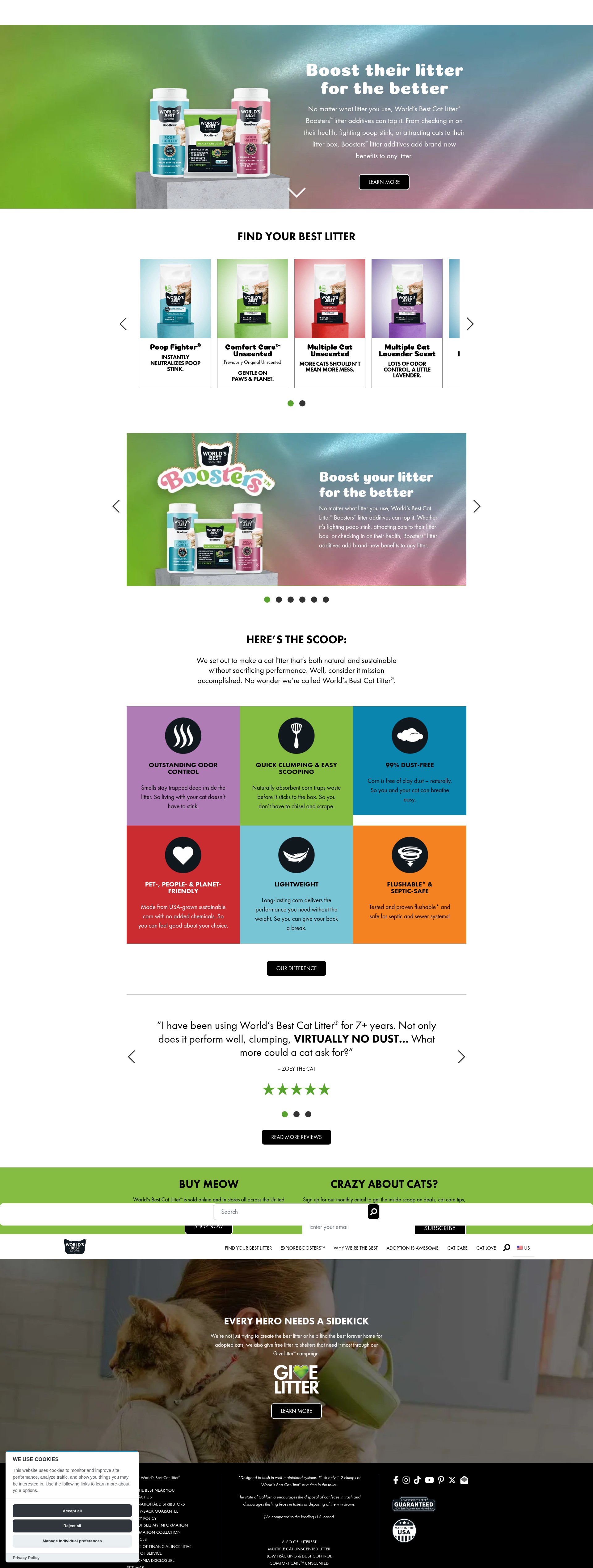Screenshot of www.worldsbestcatlitter.com