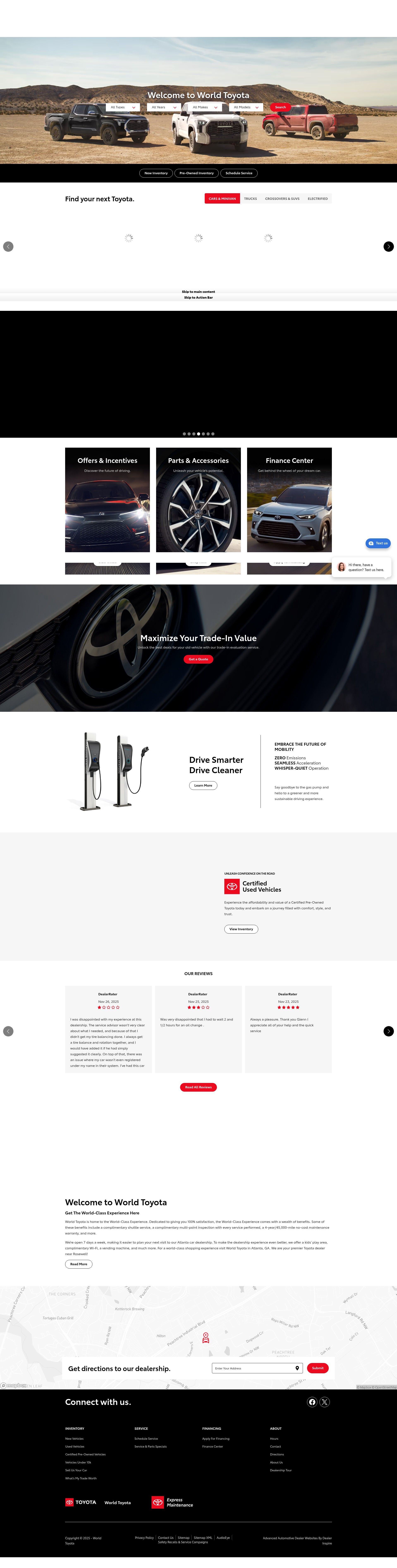Screenshot of www.worldtoyota.com