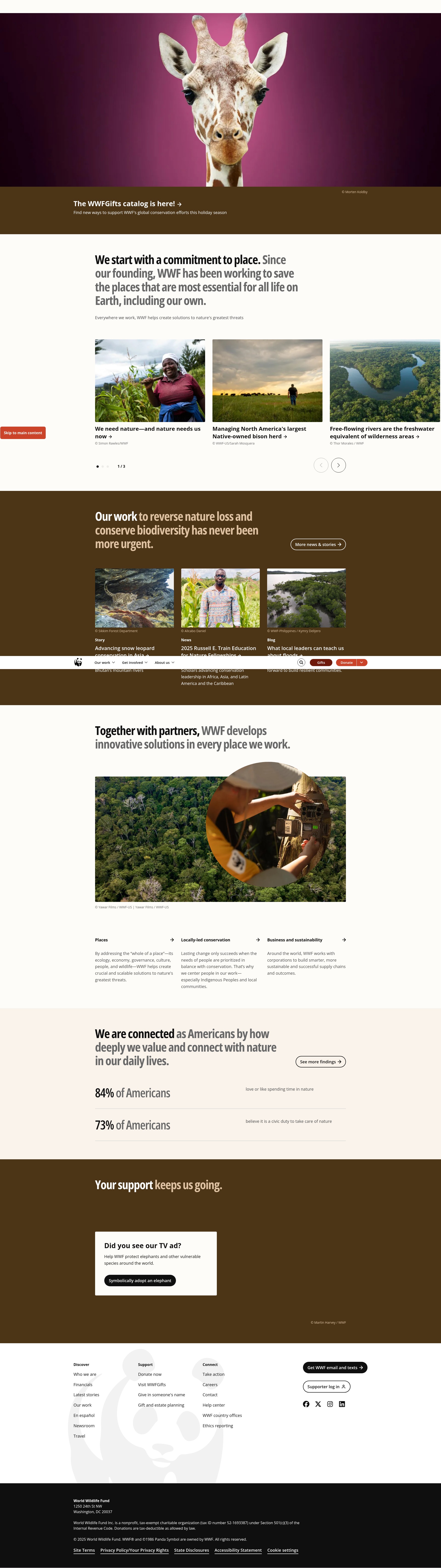 Screenshot of www.worldwildlife.org
