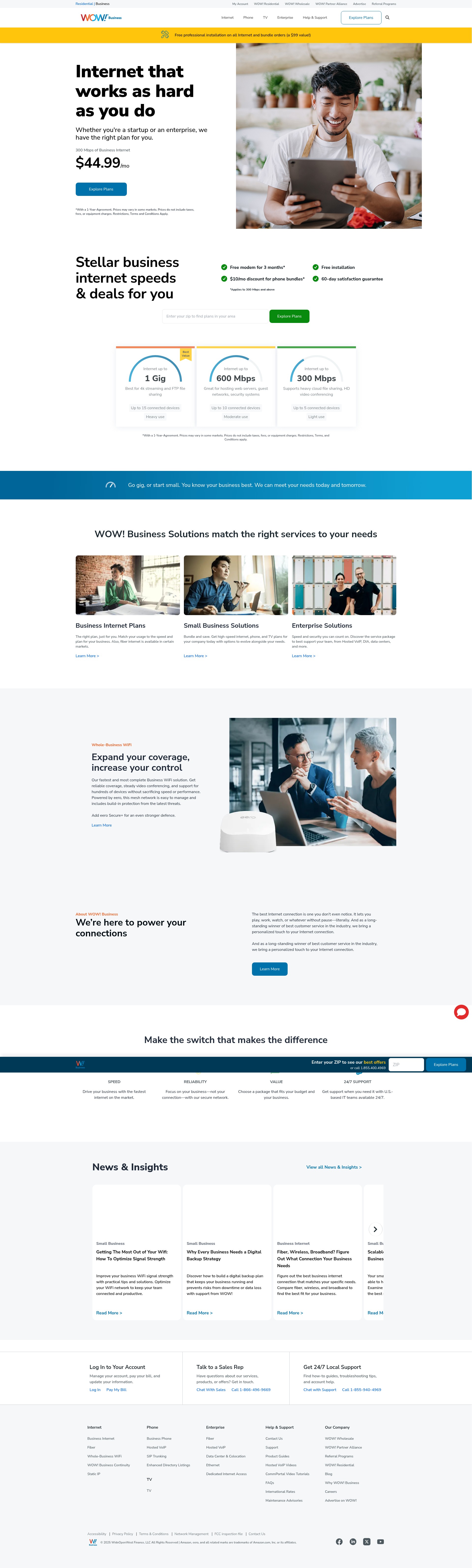 Screenshot of www.wowforbusiness.com
