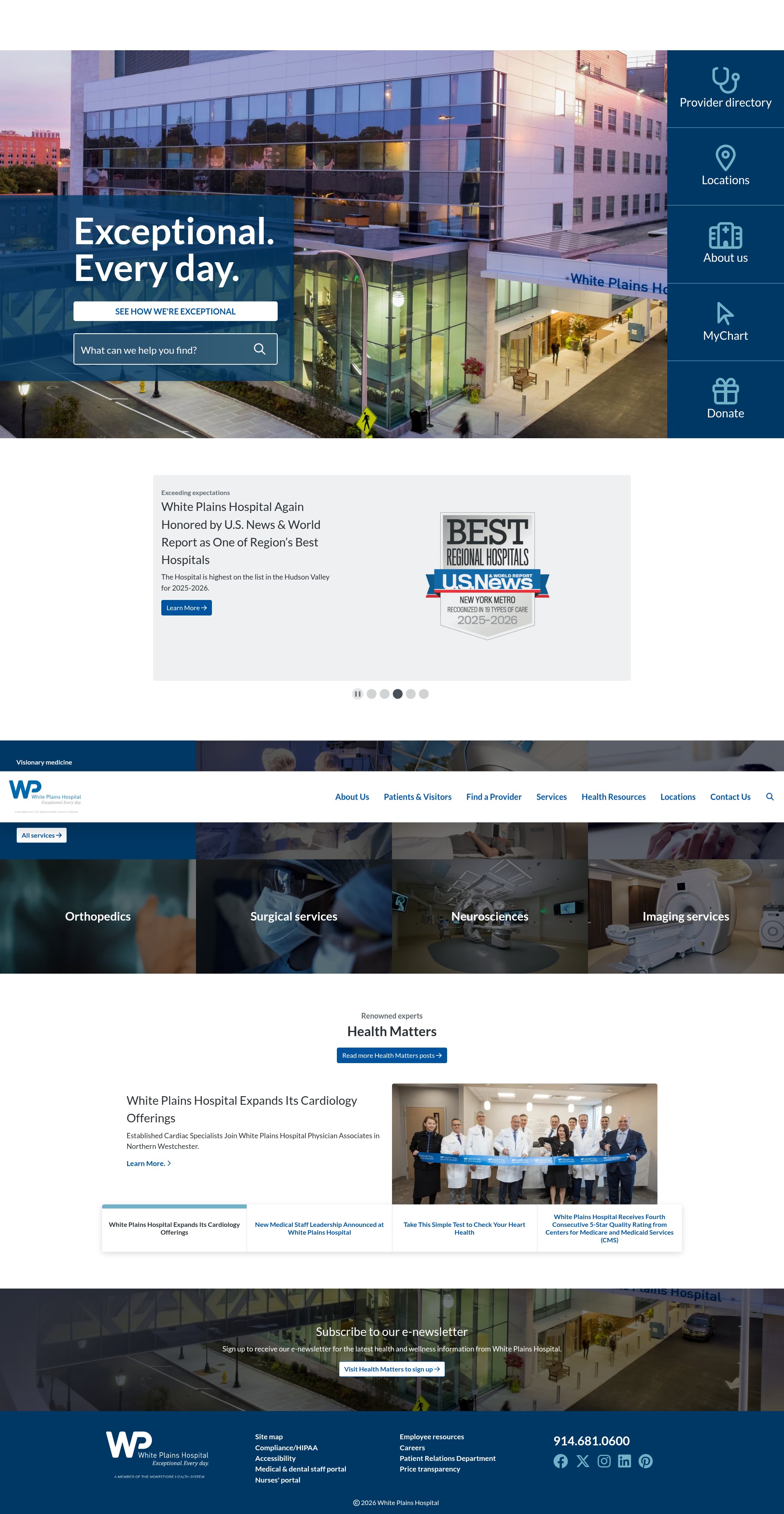 Screenshot of www.wphospital.org