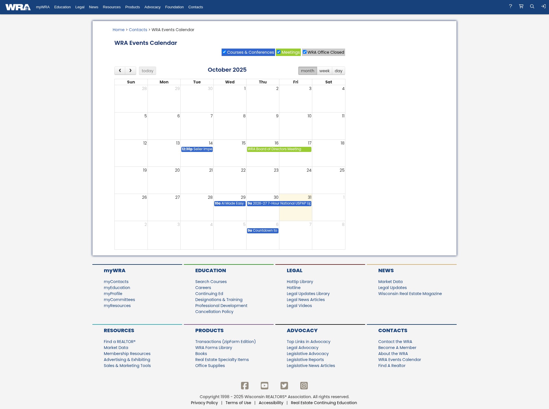 Screenshot of www.wra.org