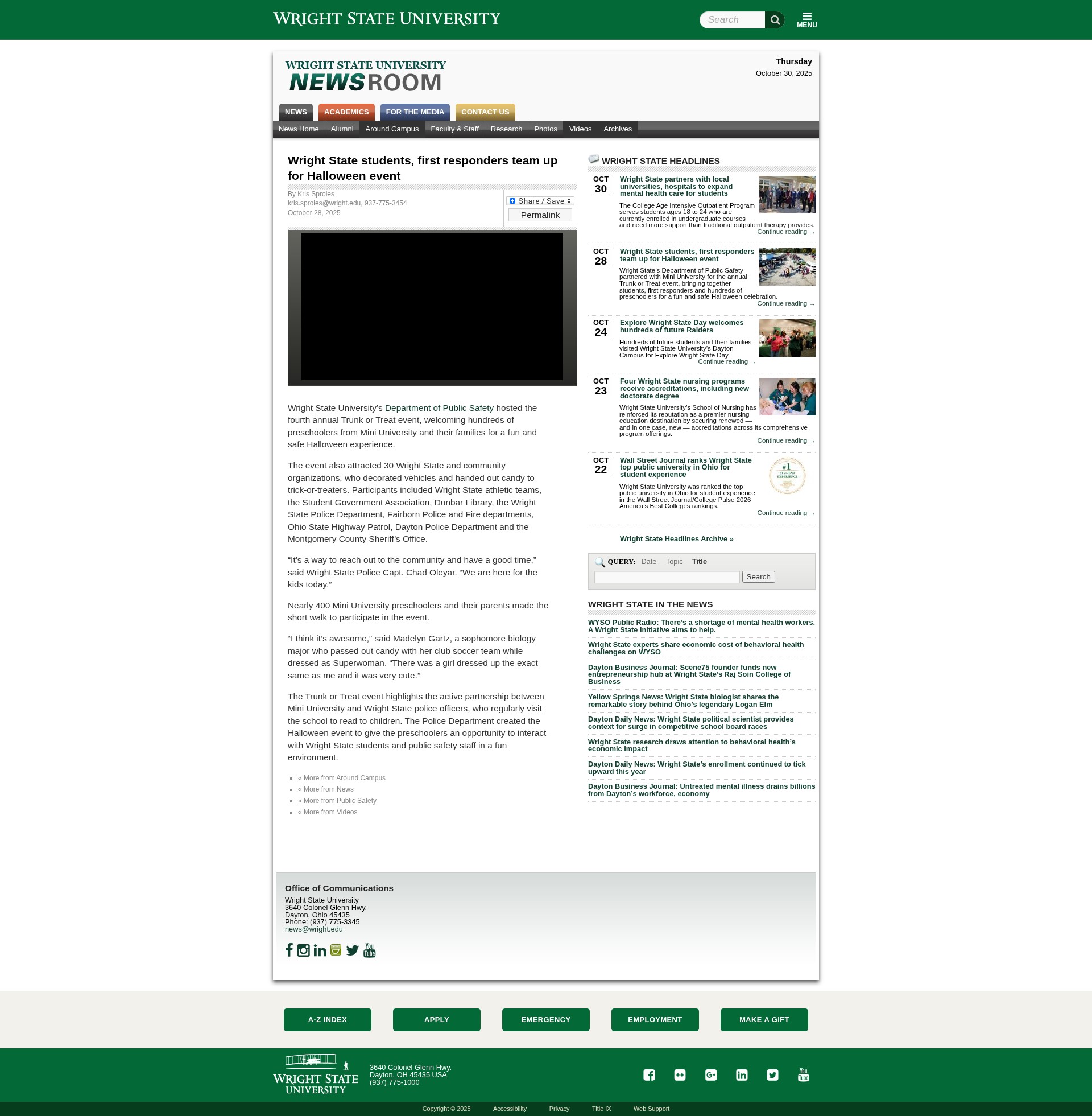 Screenshot of www.wright.edu