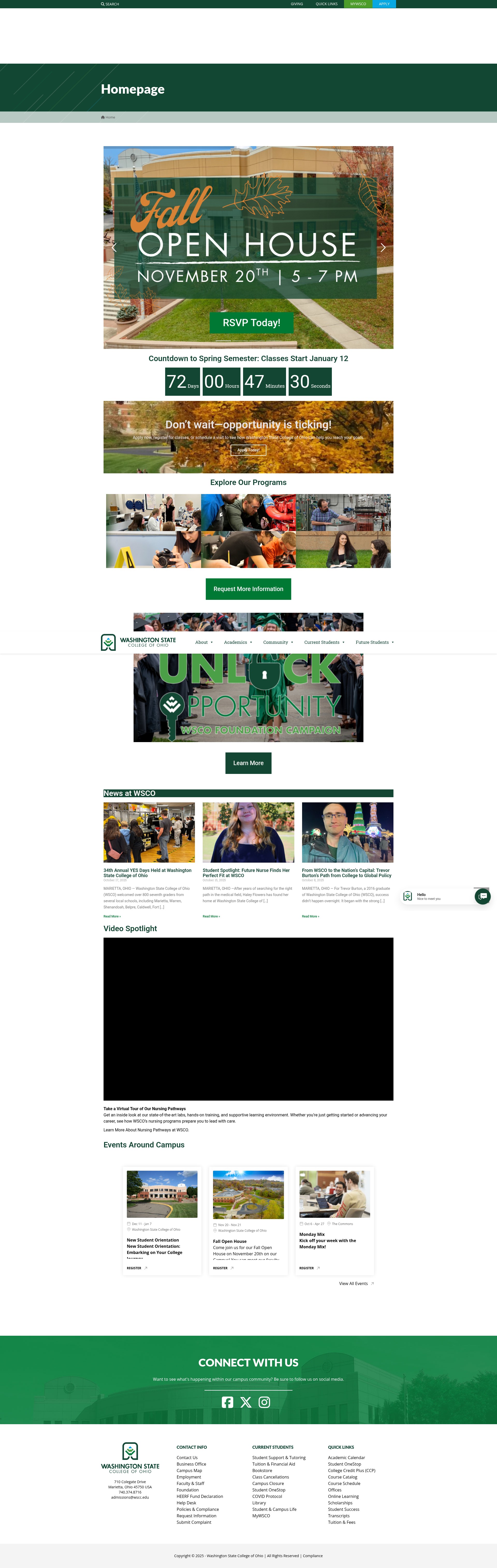 Screenshot of www.wsco.edu
