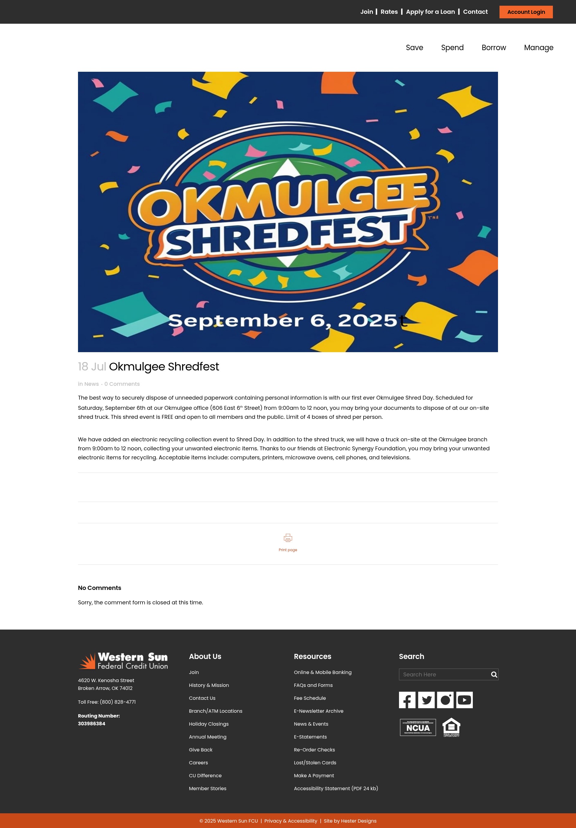 Screenshot of www.wsfcu.com